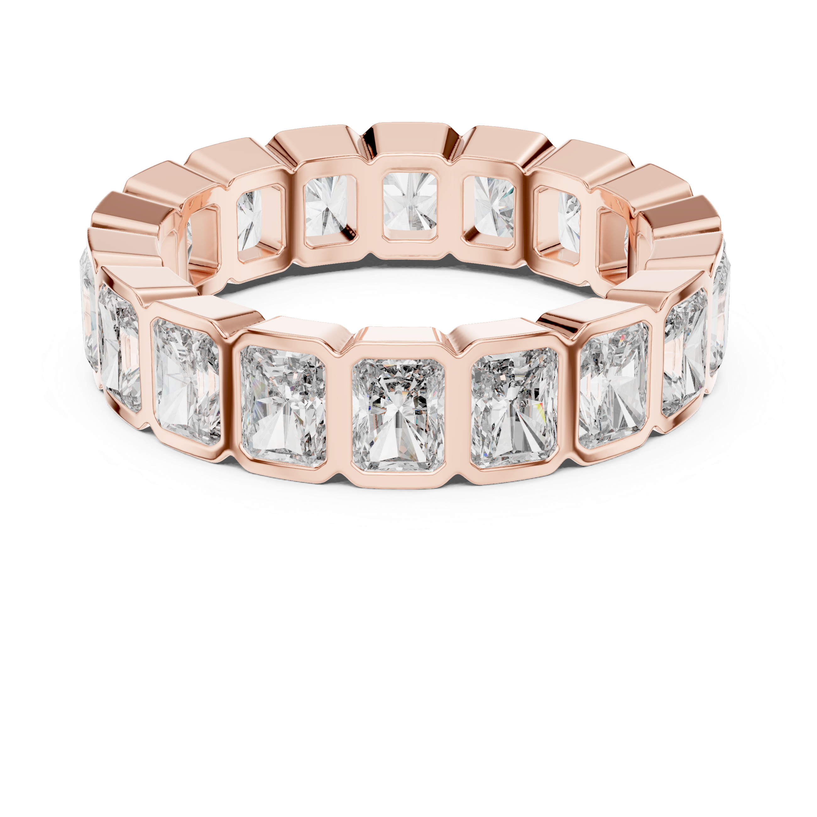 Radiant Cut Moissanite VVS1 Eternity Band