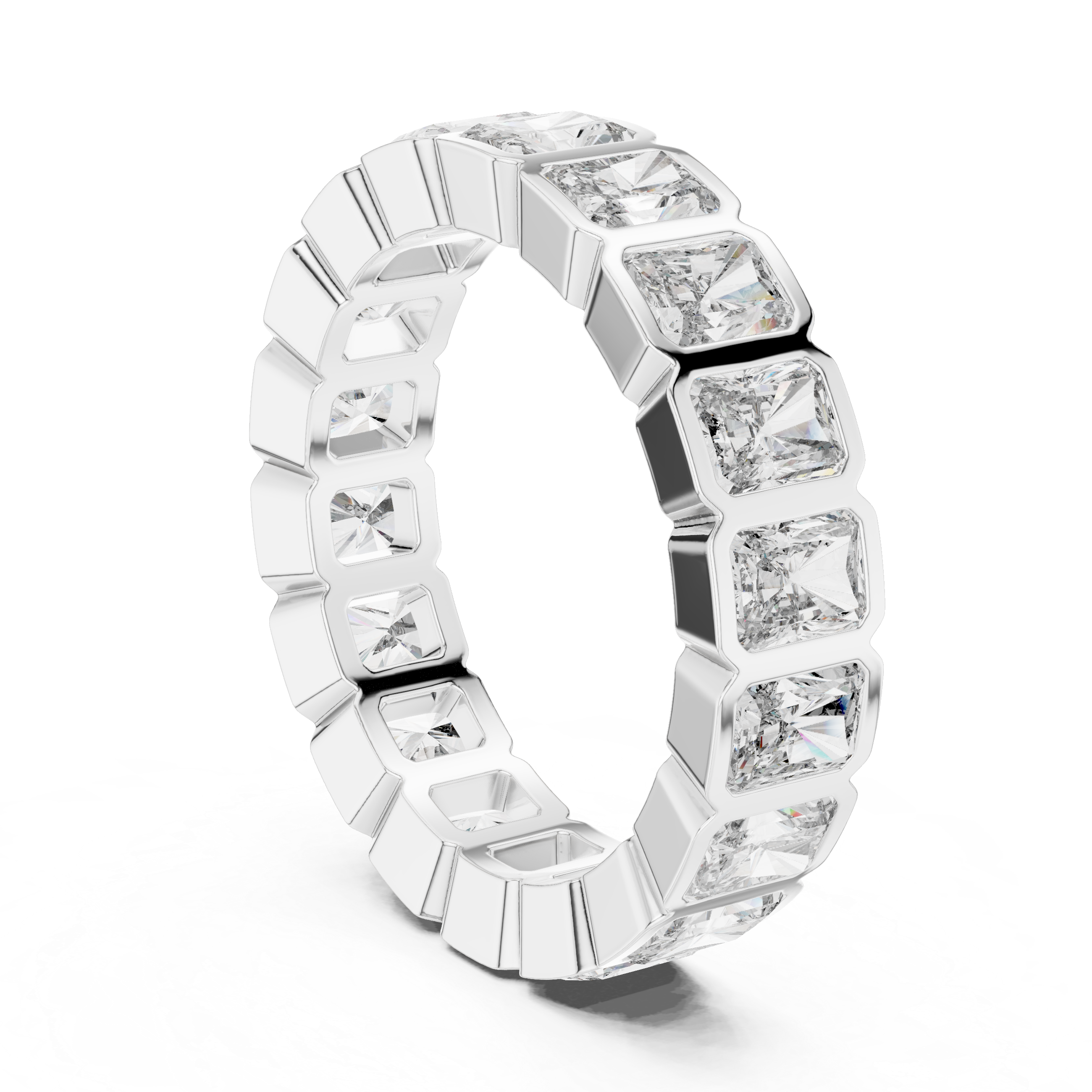 Radiant Cut Moissanite VVS1 Eternity Band