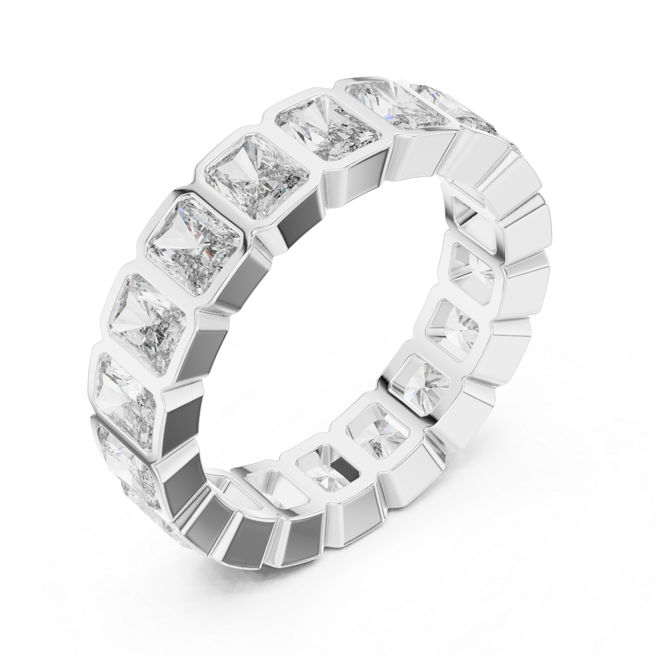 Radiant Cut Moissanite VVS1 Eternity Band