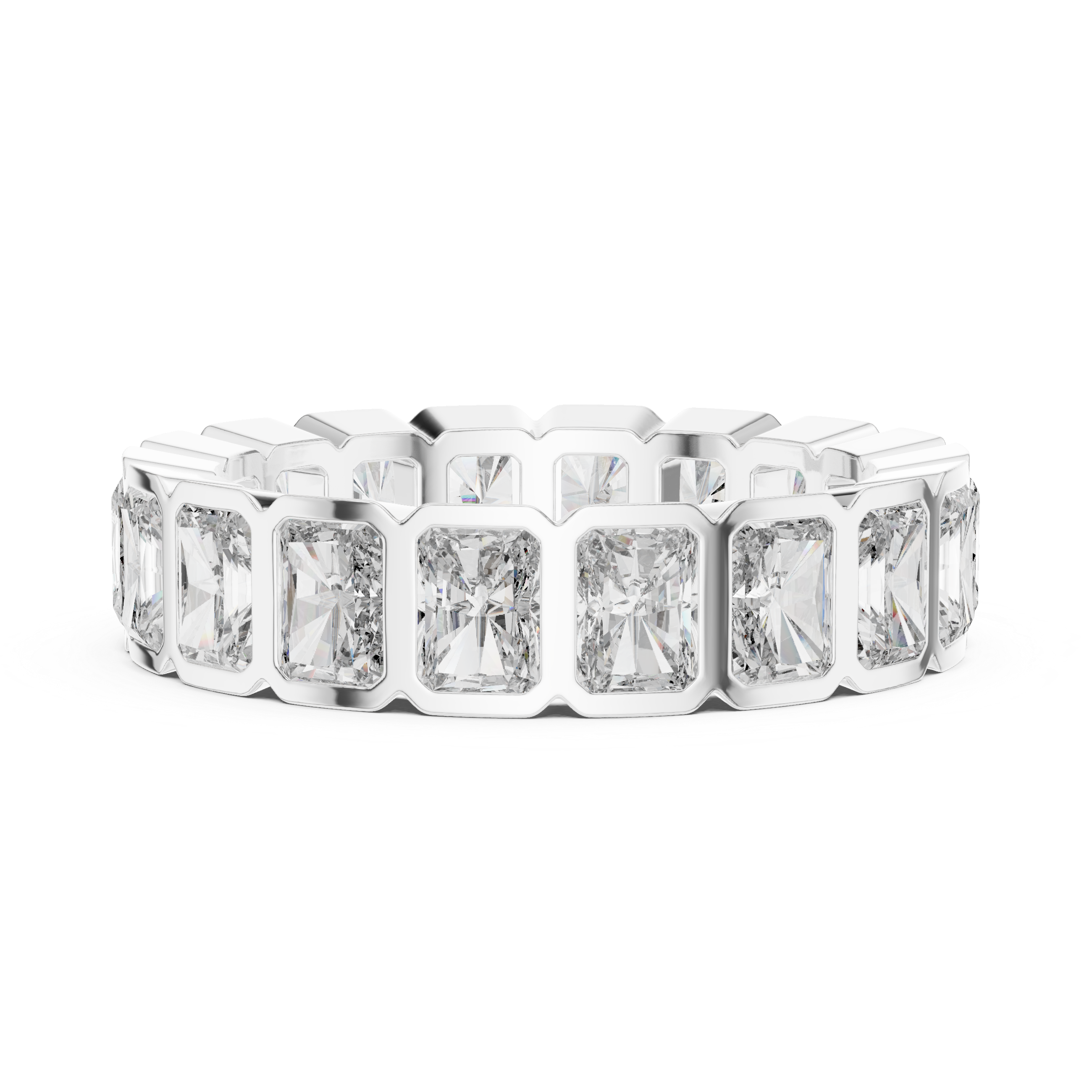 Radiant Cut Moissanite VVS1 Eternity Band