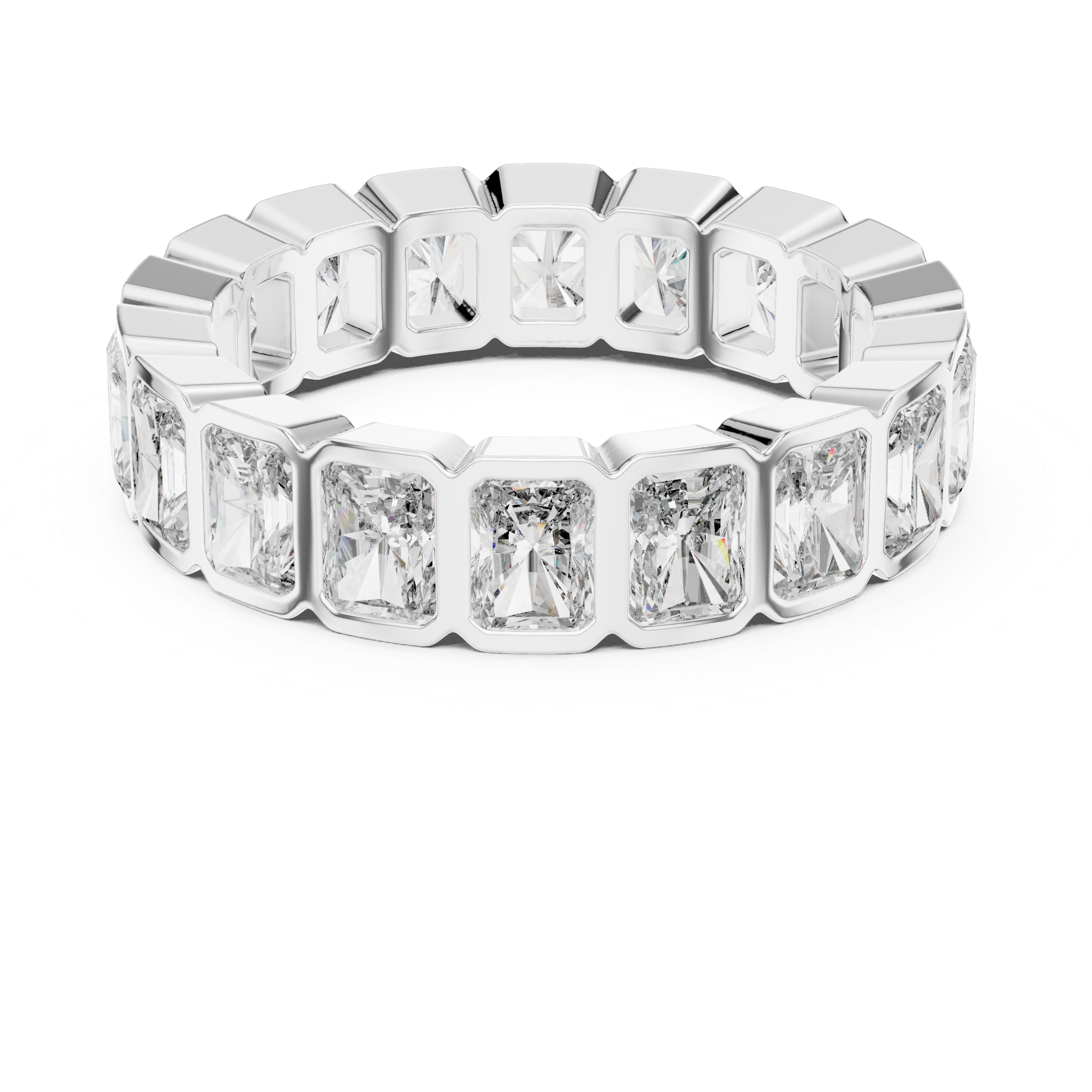 Radiant Cut Moissanite VVS1 Eternity Band