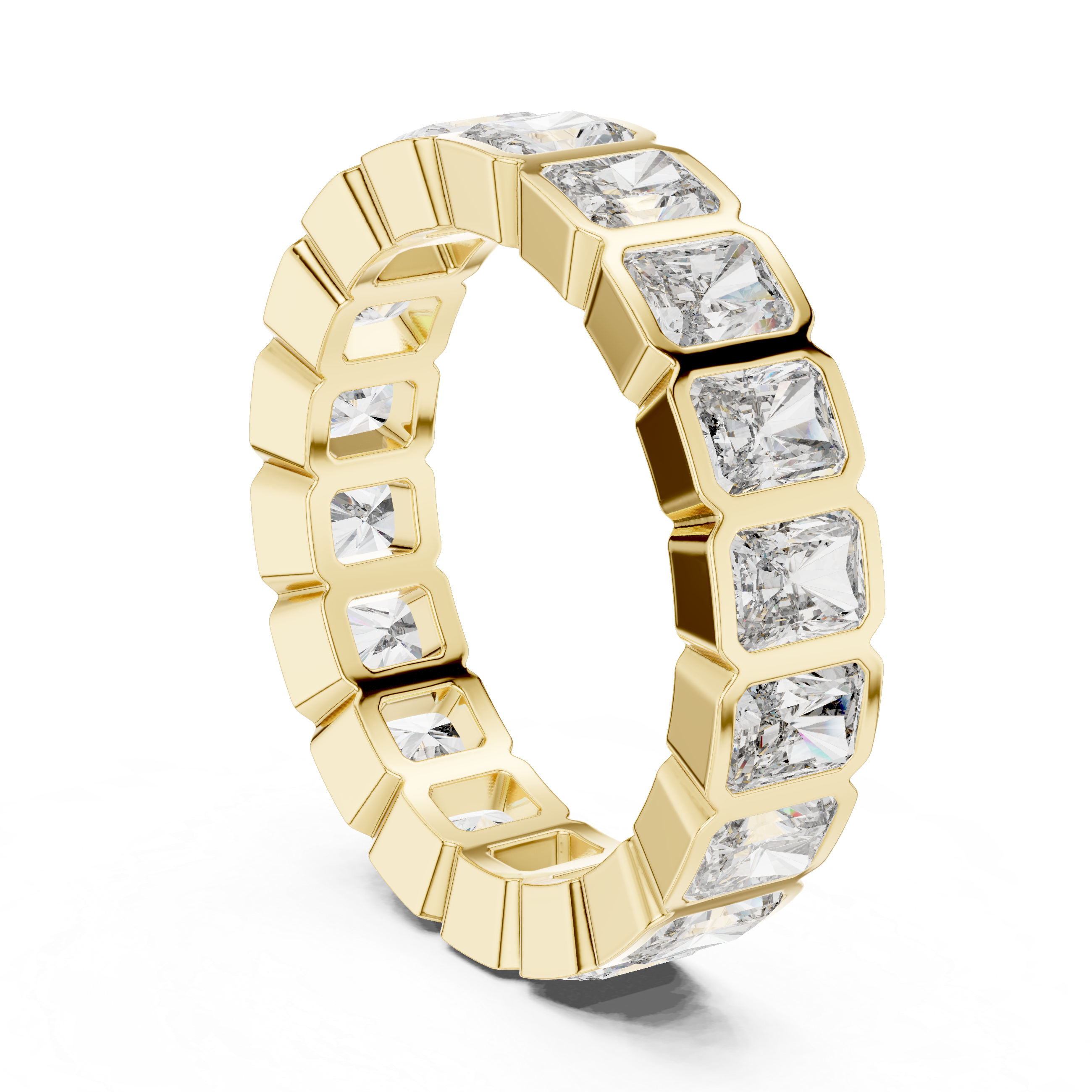 Radiant Cut Moissanite VVS1 Eternity Band