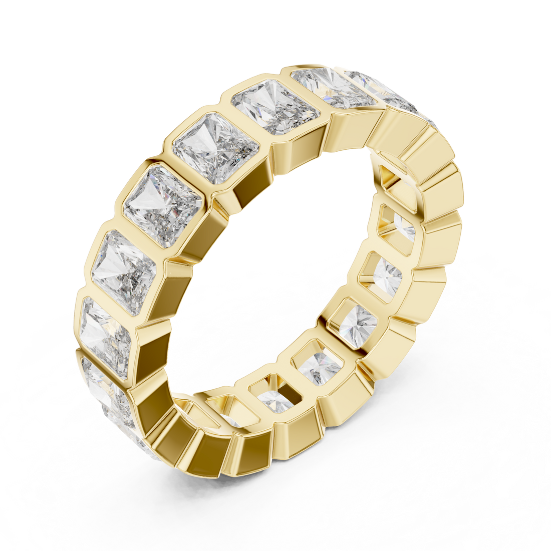 Radiant Cut Moissanite VVS1 Eternity Band