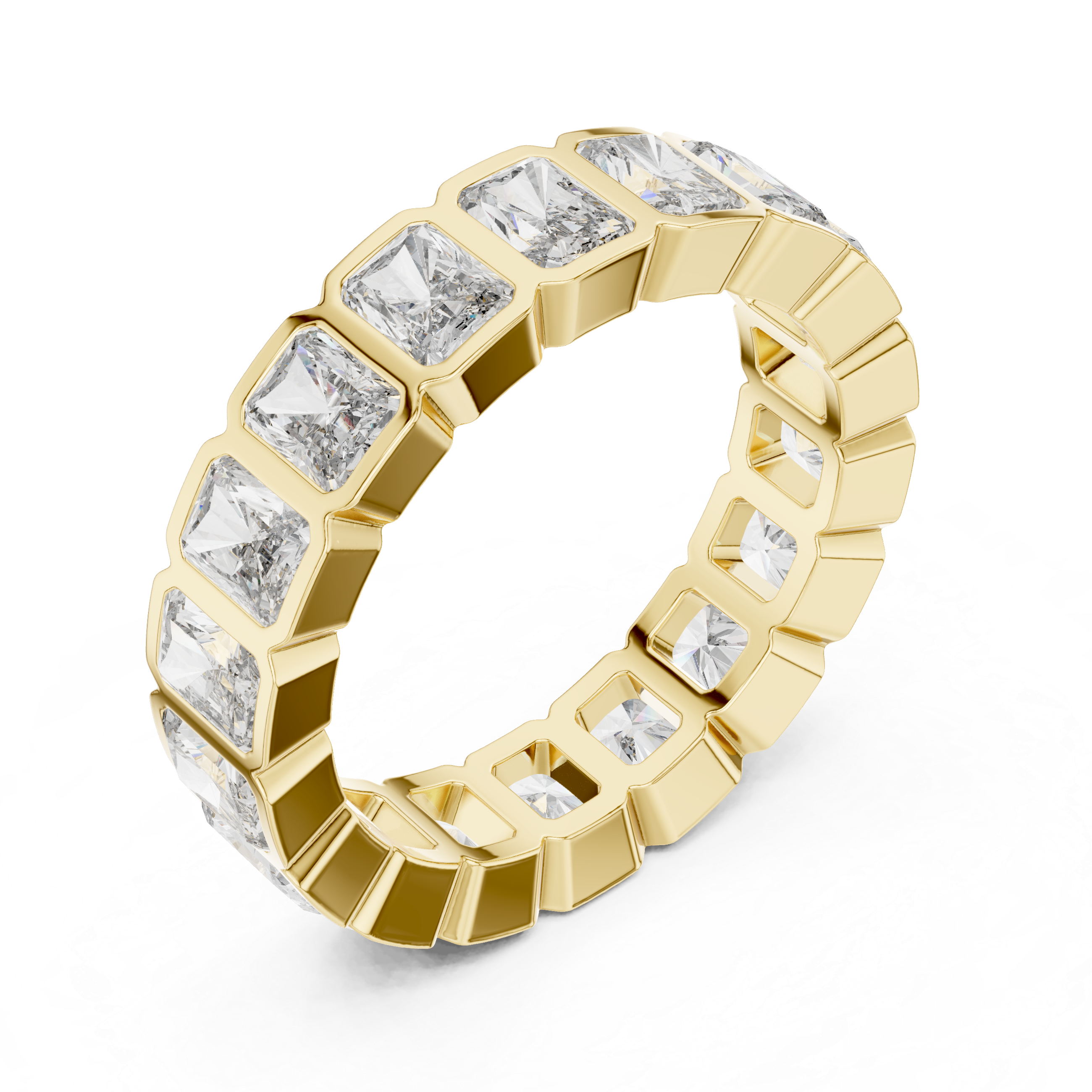Radiant Cut Moissanite VVS1 Eternity Band