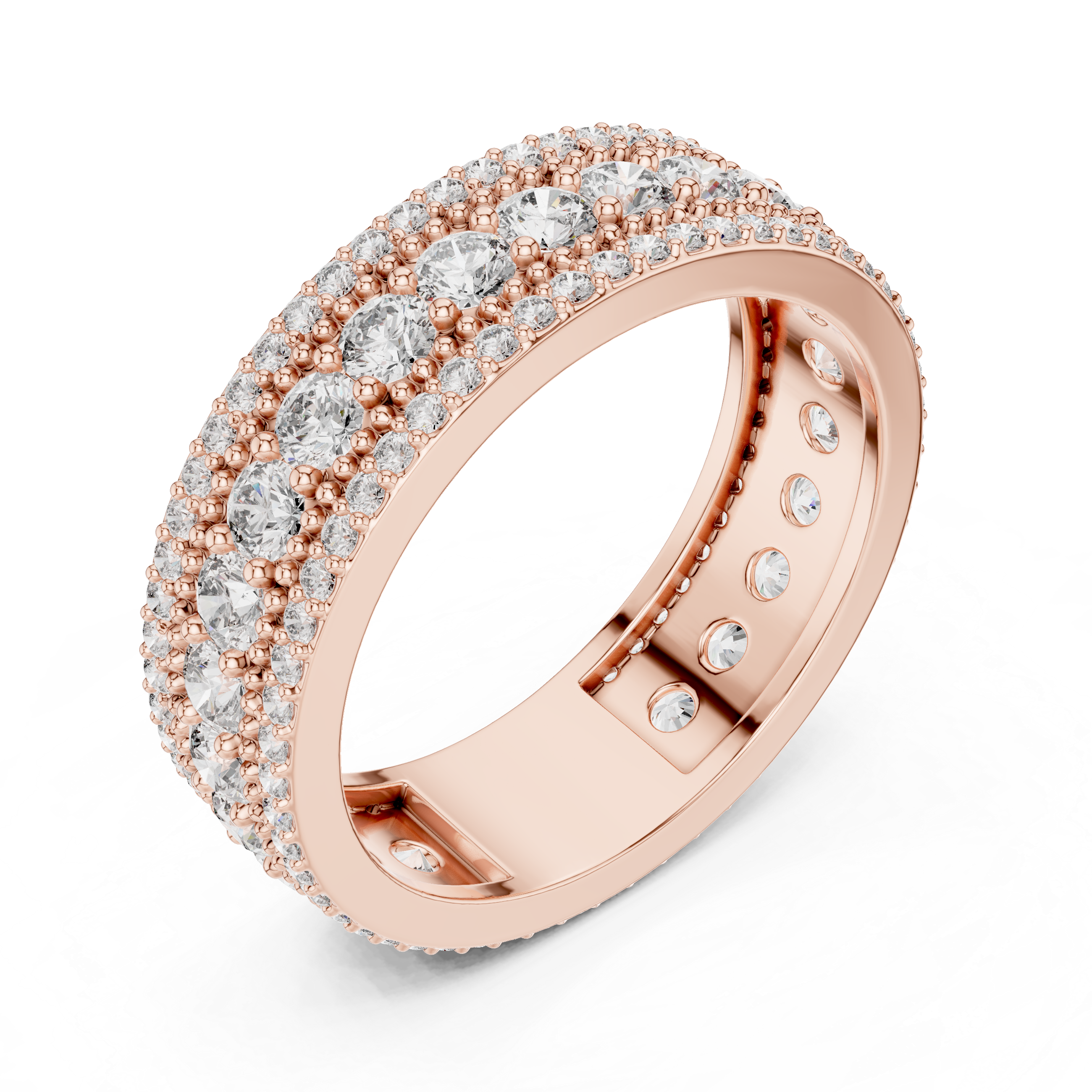 Round Brilliant Cut Moissanite VVS1 Eternity Band