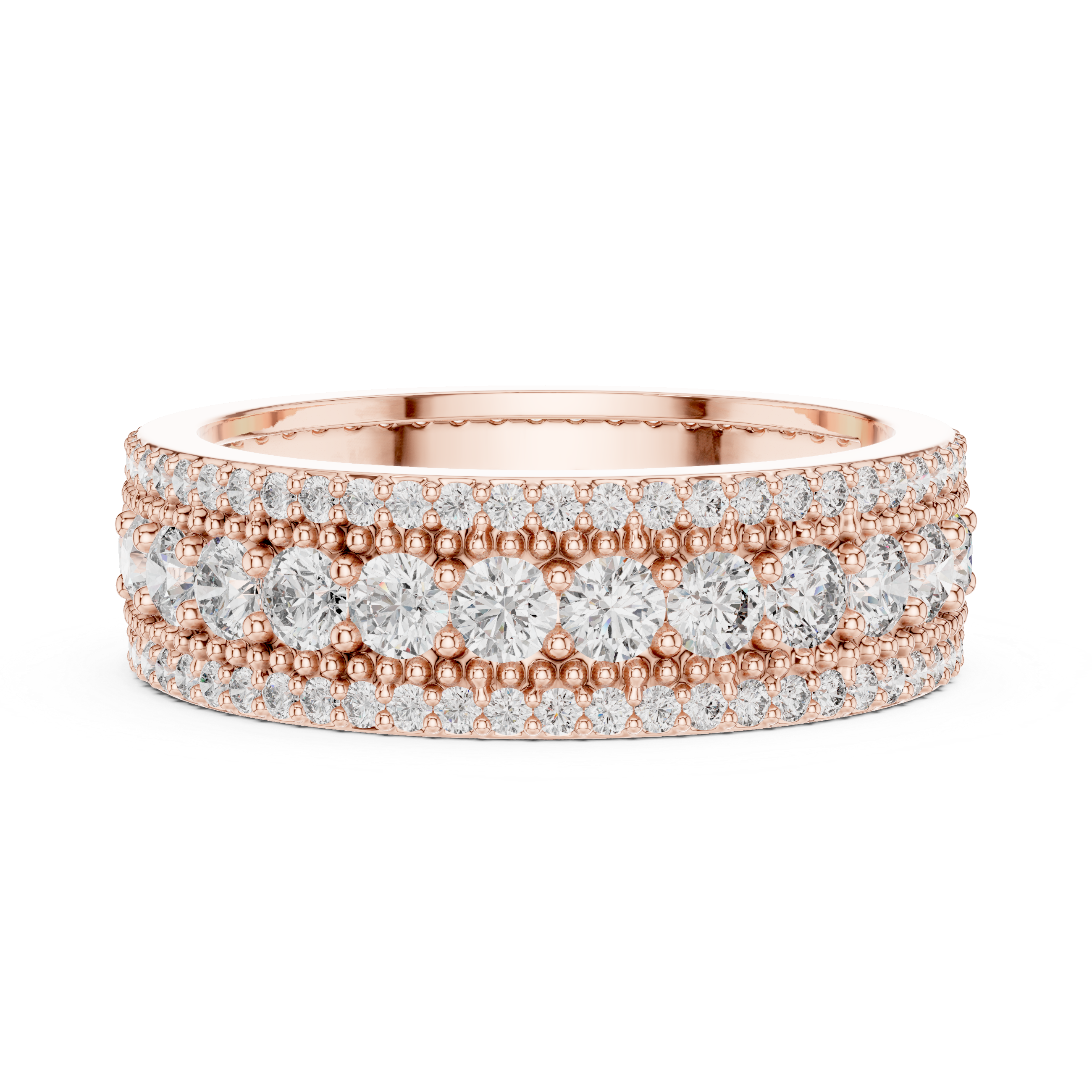 Round Brilliant Cut Moissanite VVS1 Eternity Band