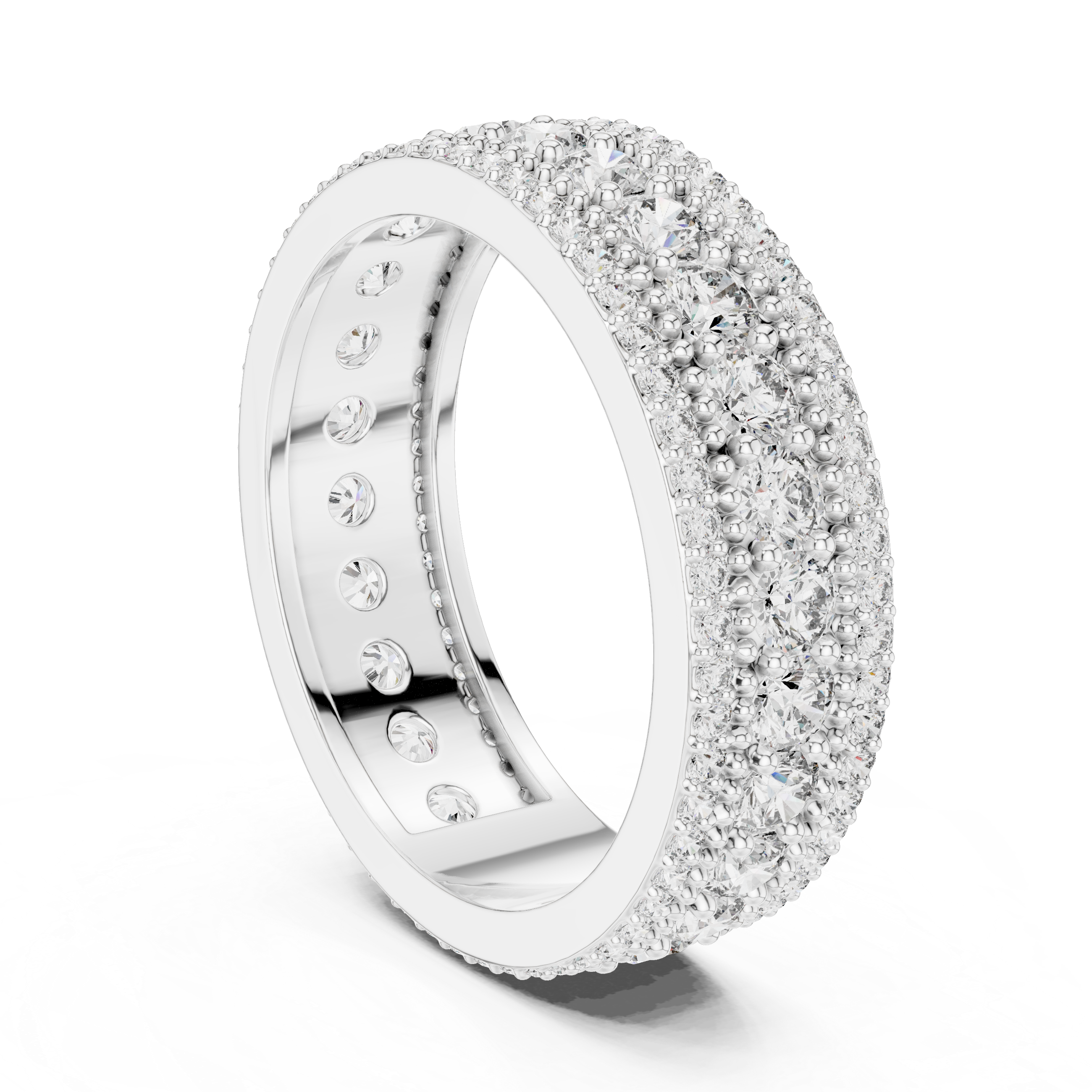 Round Brilliant Cut Moissanite VVS1 Eternity Band