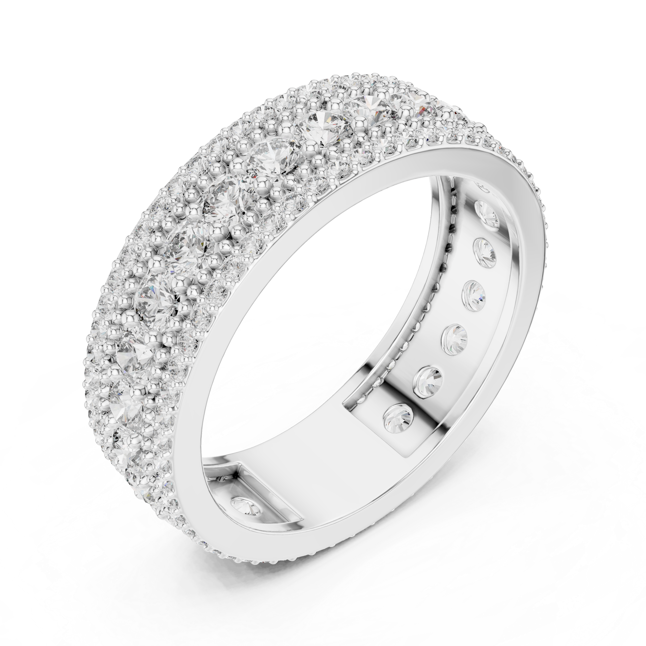 Round Brilliant Cut Moissanite VVS1 Eternity Band