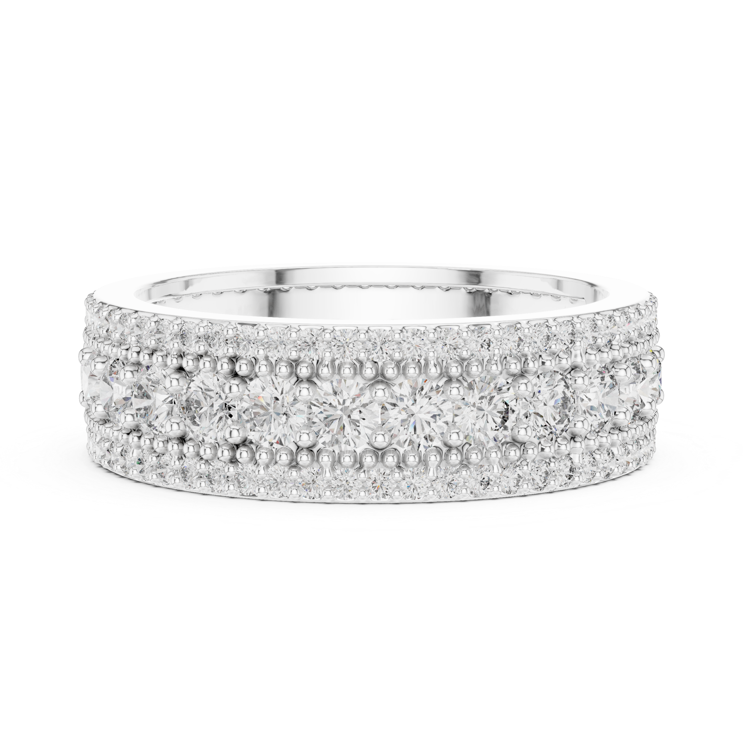 Round Brilliant Cut Moissanite VVS1 Eternity Band