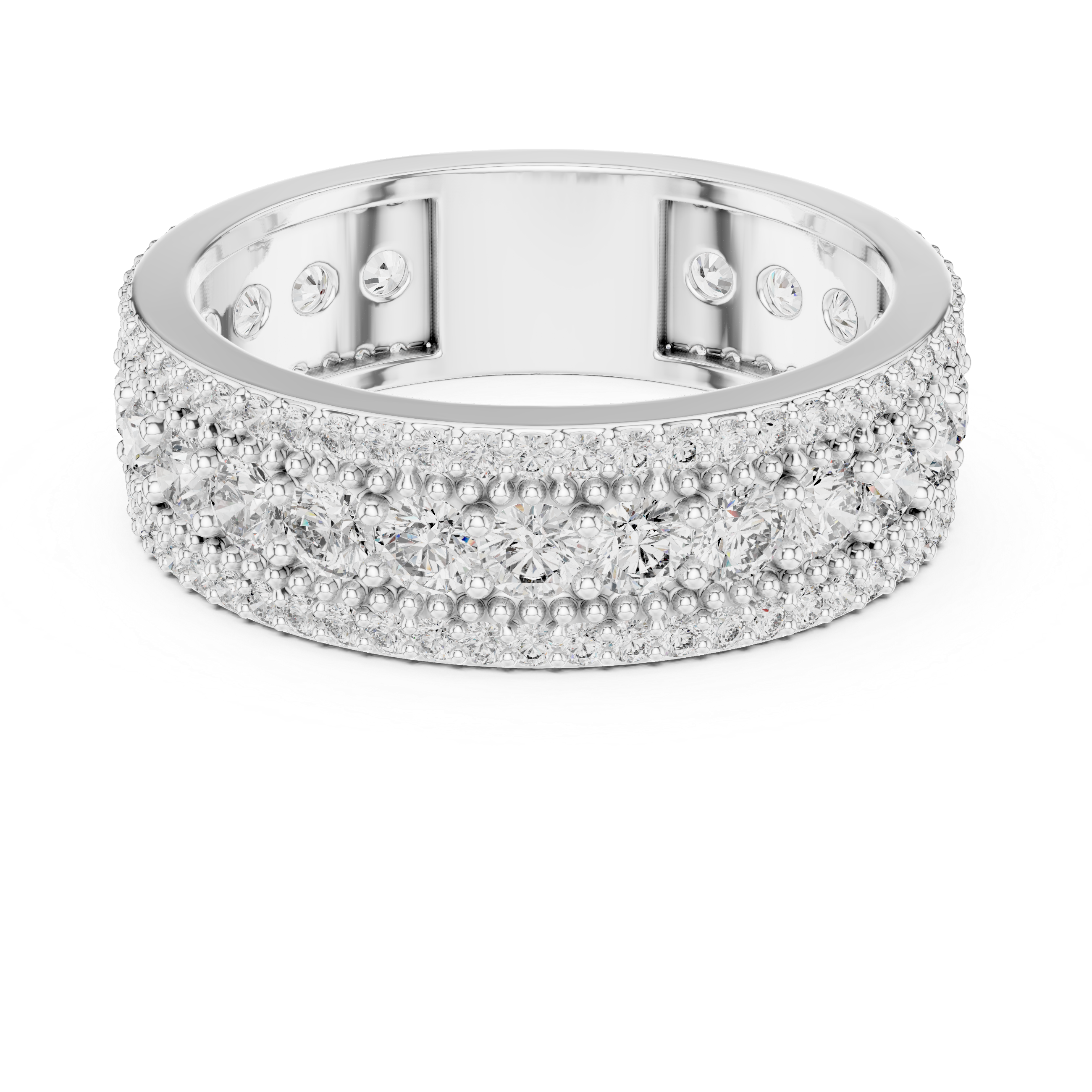 Round Brilliant Cut Moissanite VVS1 Eternity Band
