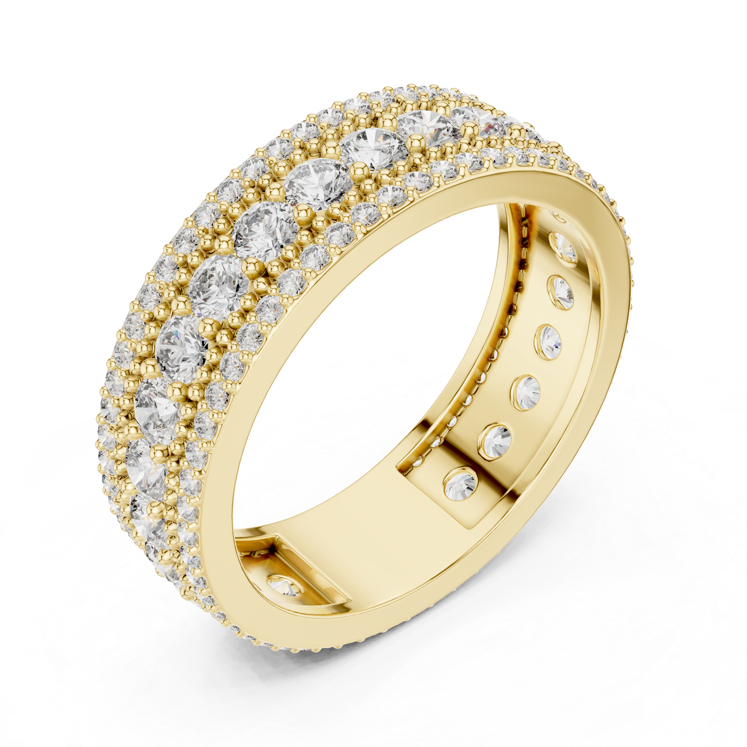 Round Brilliant Cut Moissanite VVS1 Eternity Band