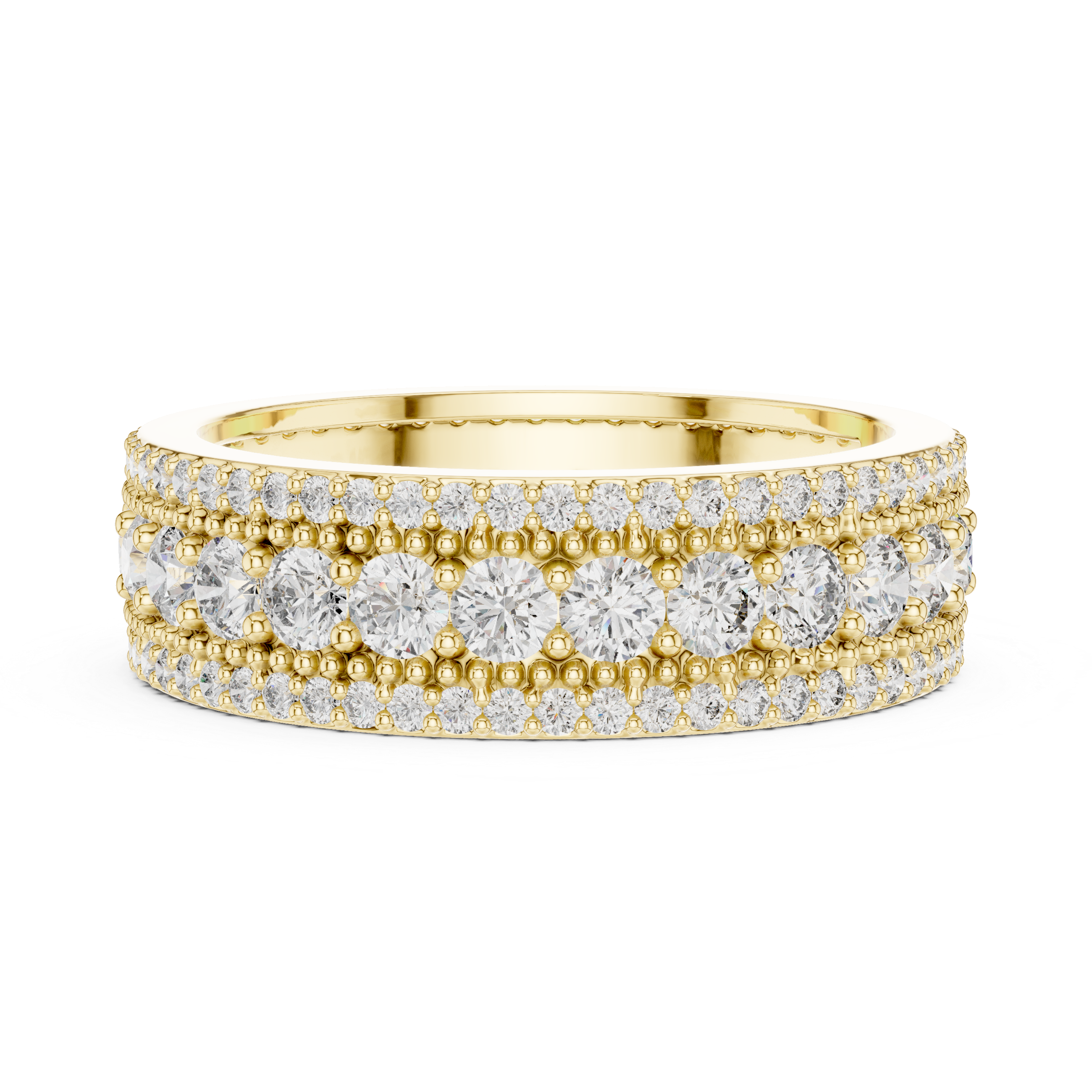 Round Brilliant Cut Moissanite VVS1 Eternity Band