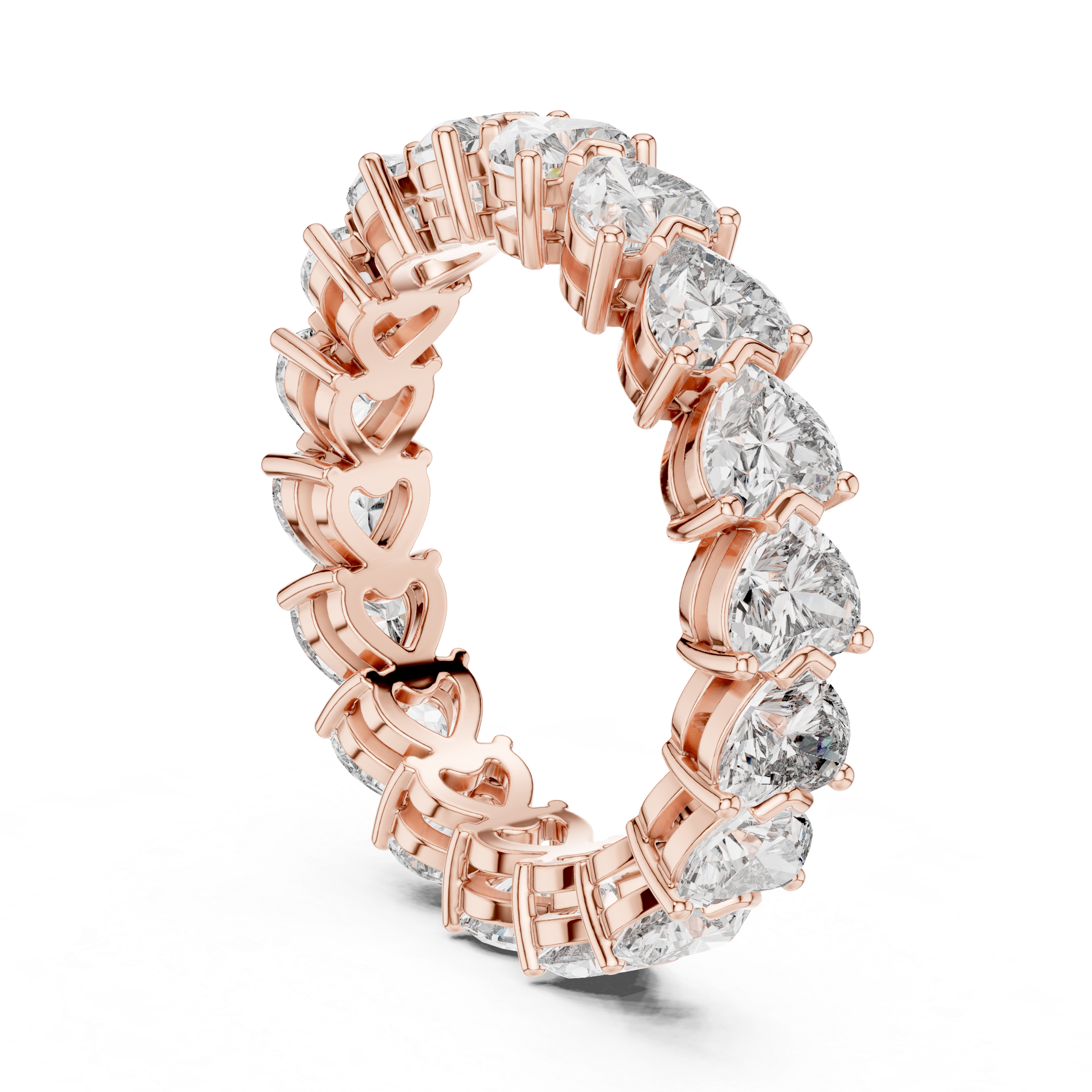 Heart Cut Moissanite VVS1 Eternity Ring