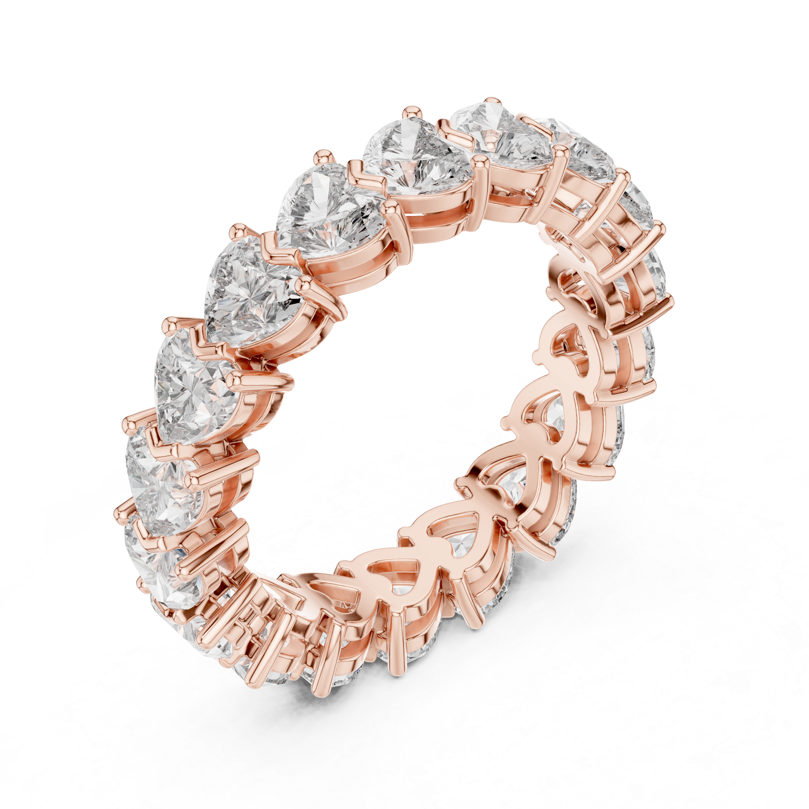 Heart Cut Moissanite VVS1 Eternity Ring