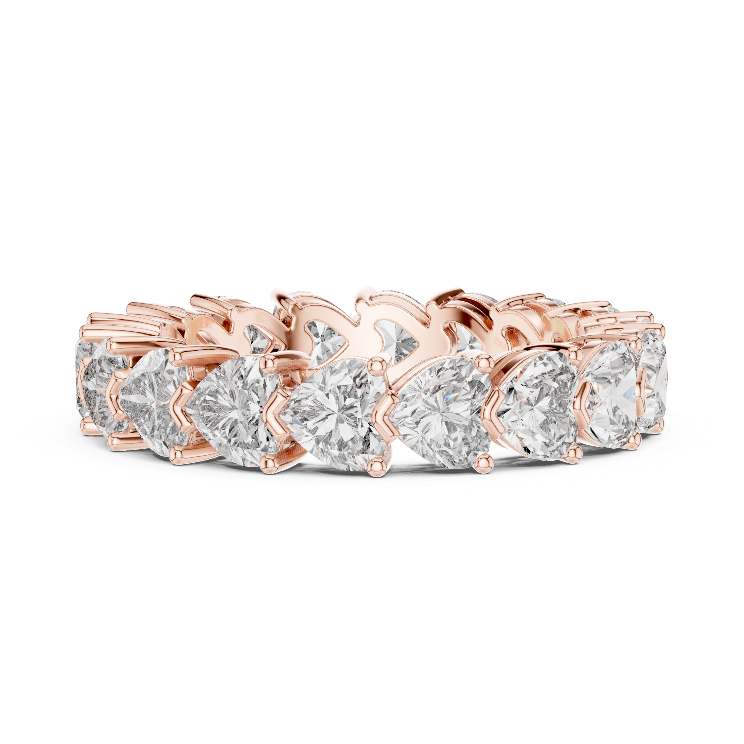 Heart Cut Moissanite VVS1 Eternity Ring