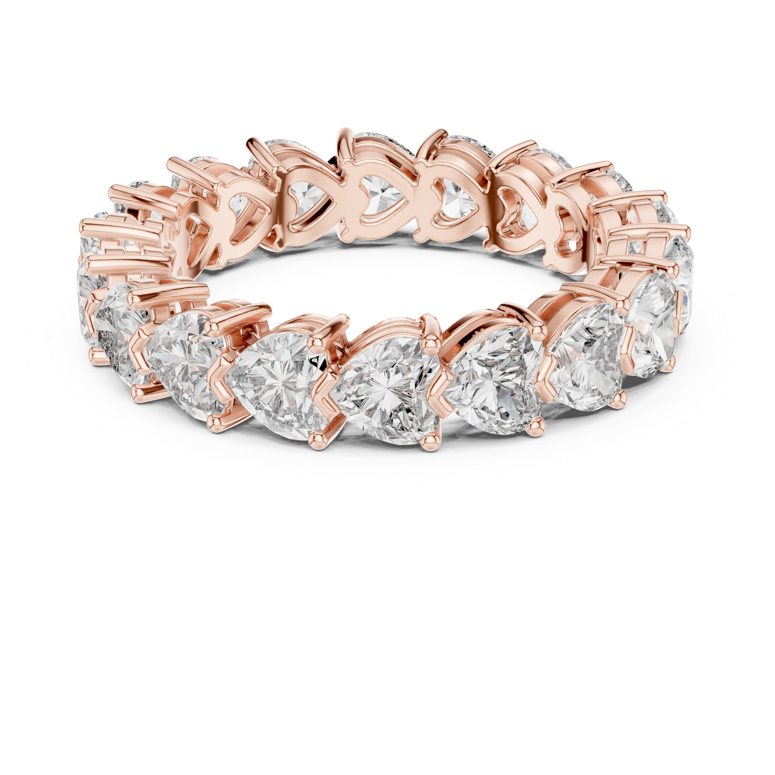 Heart Cut Moissanite VVS1 Eternity Ring