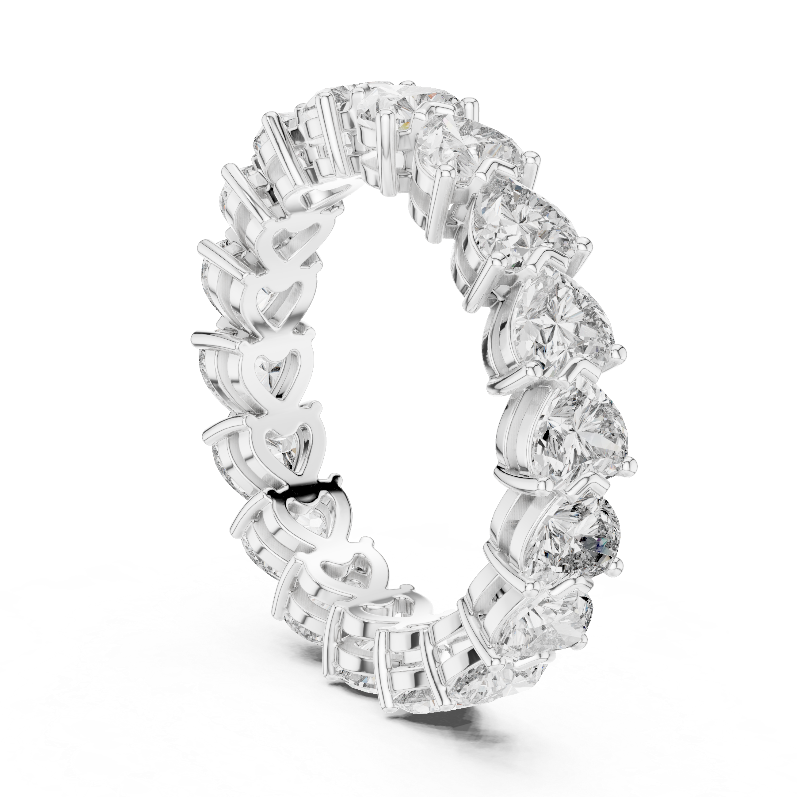 Heart Cut Moissanite VVS1 Eternity Ring