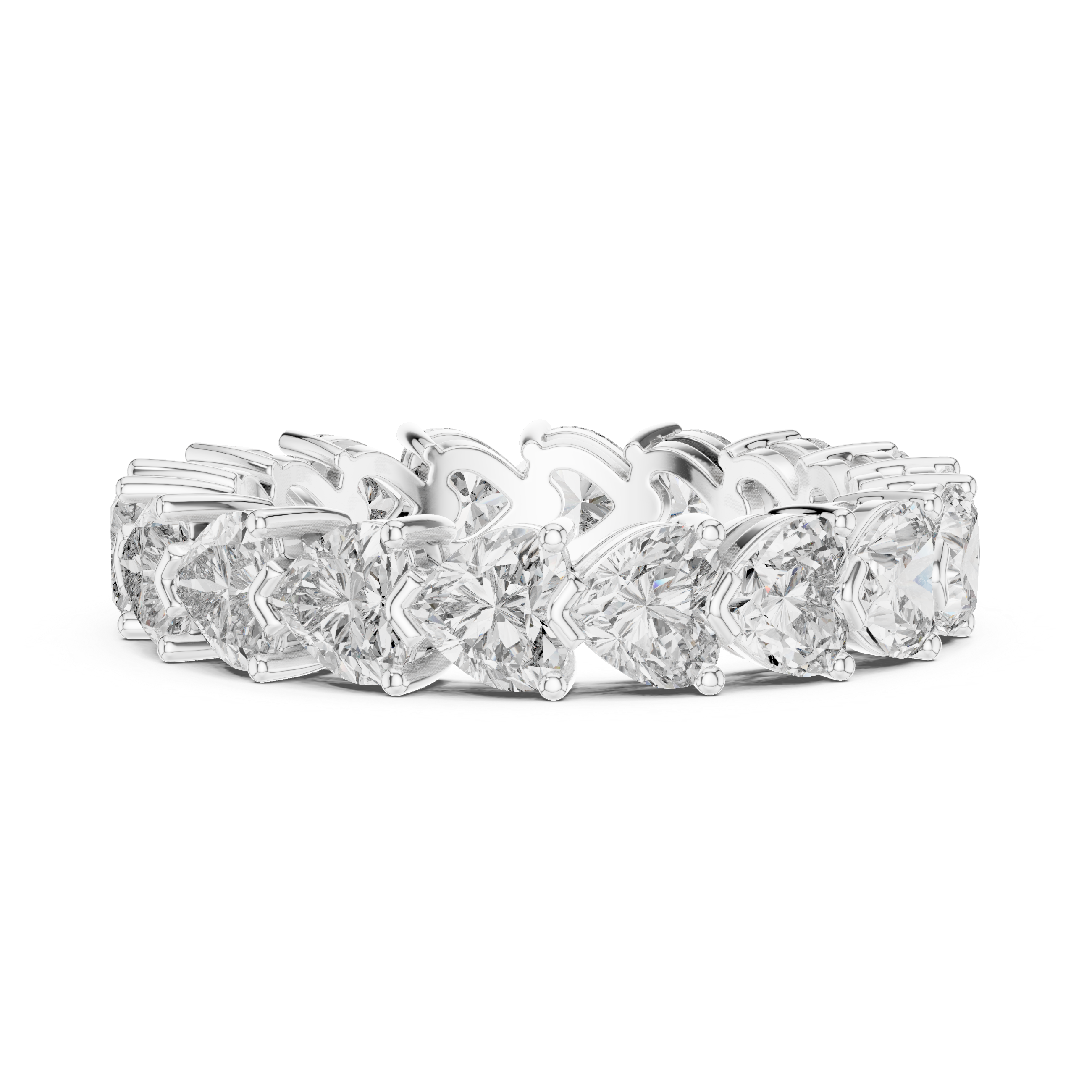 Heart Cut Moissanite VVS1 Eternity Ring