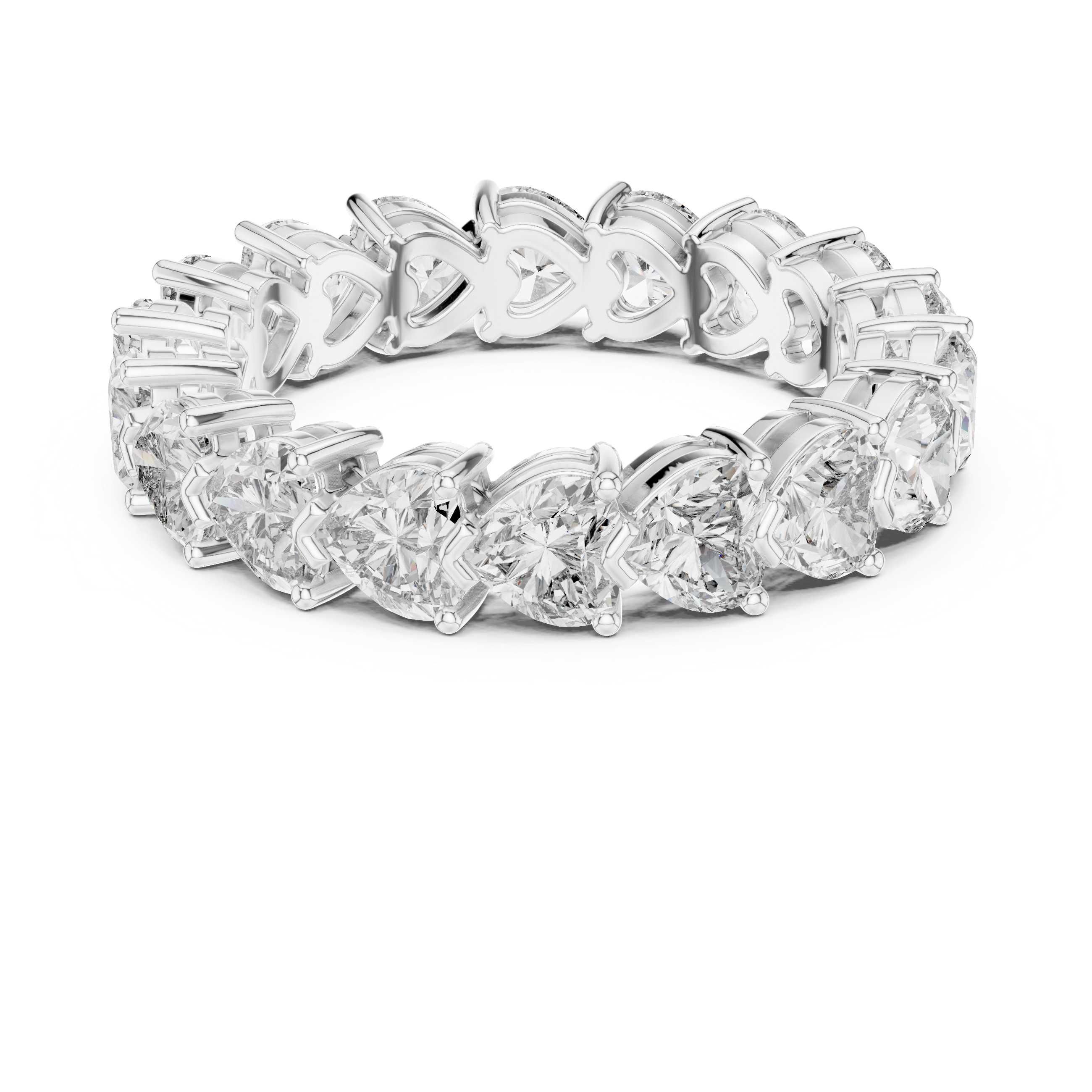 Heart Cut Moissanite VVS1 Eternity Ring