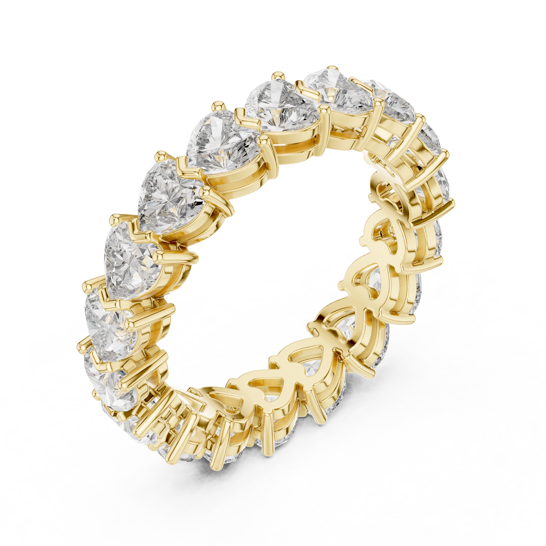 Heart Cut Moissanite VVS1 Eternity Ring