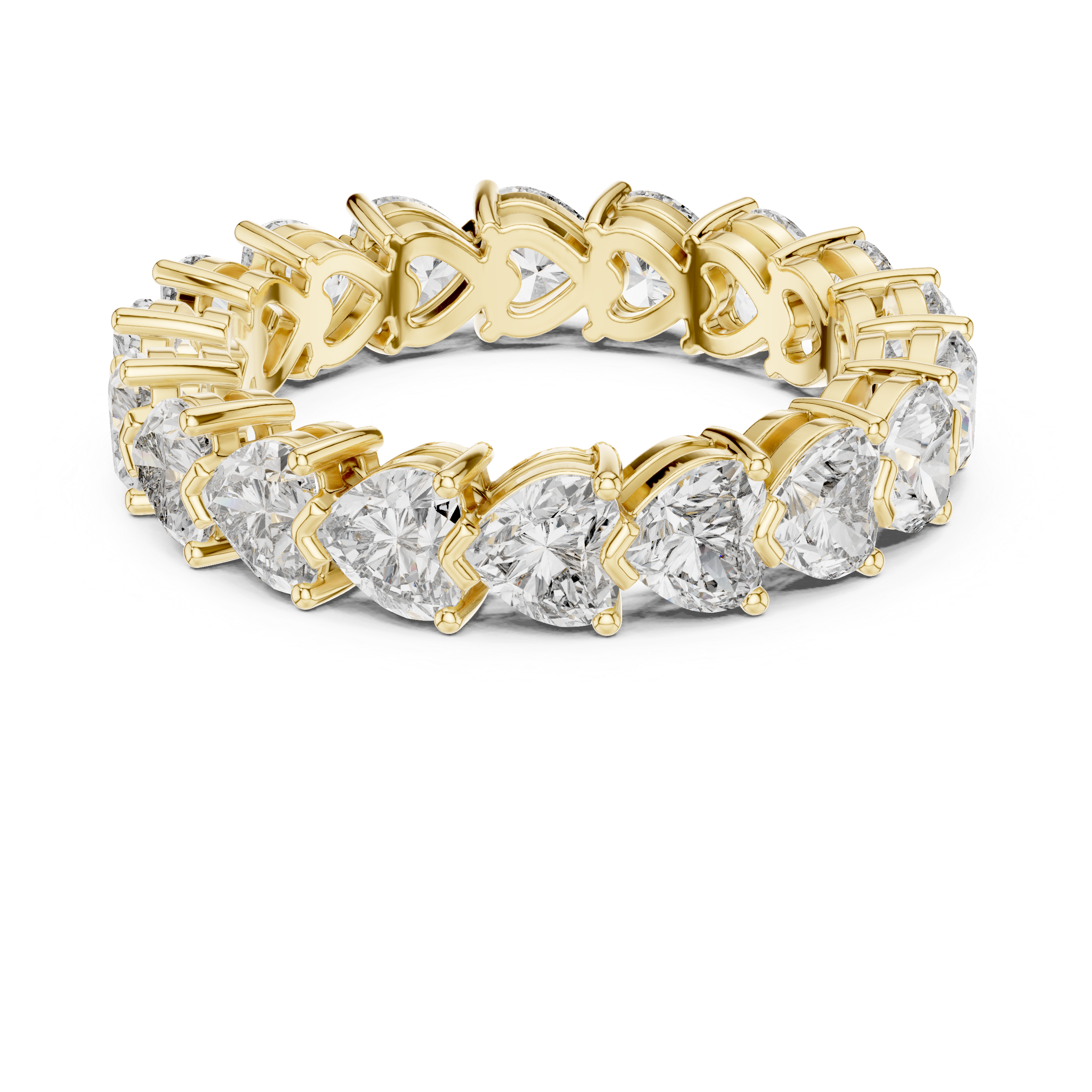 Heart Cut Moissanite VVS1 Eternity Ring