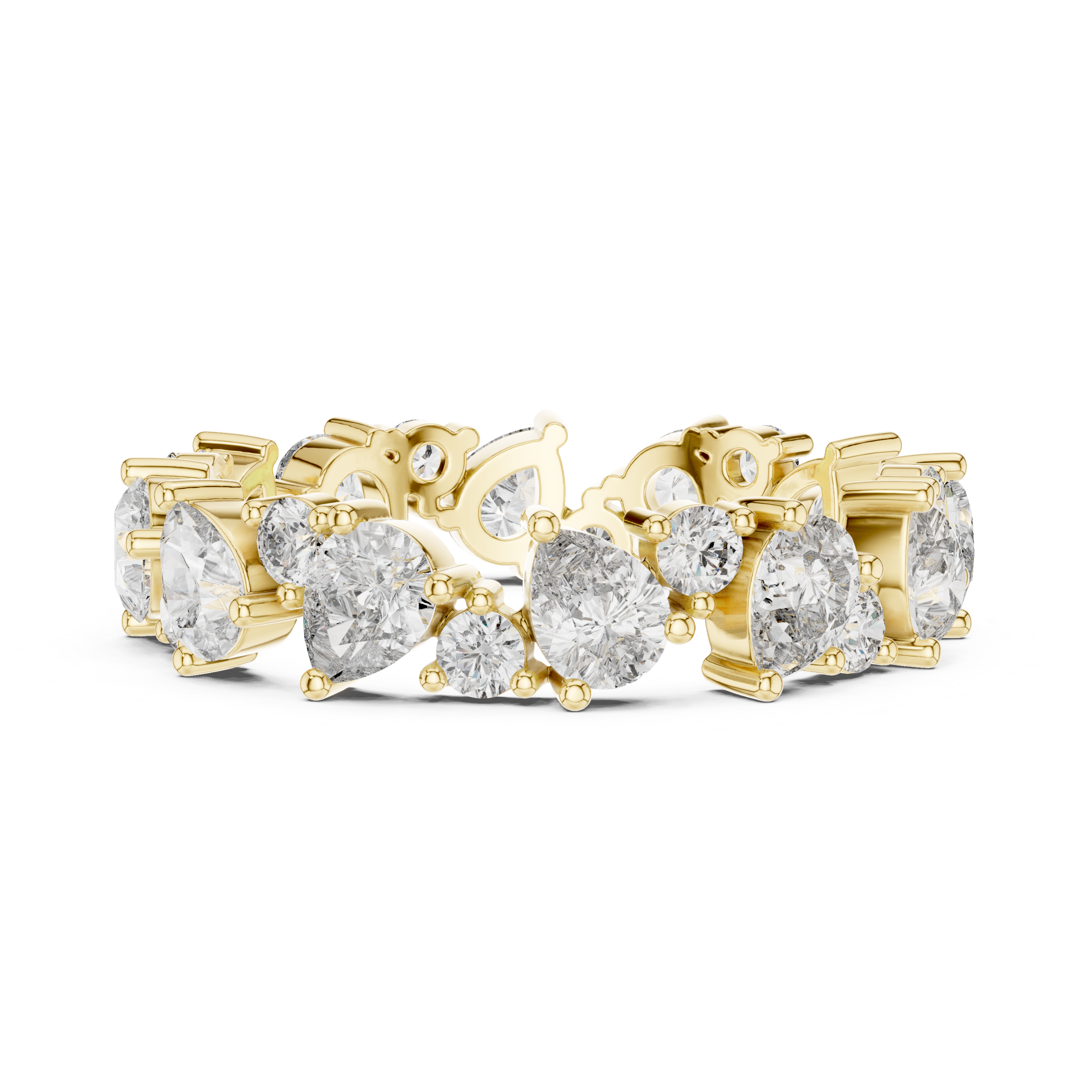 Pear Cut & Round Brilliant Moissanite VVS1 Eternity Band