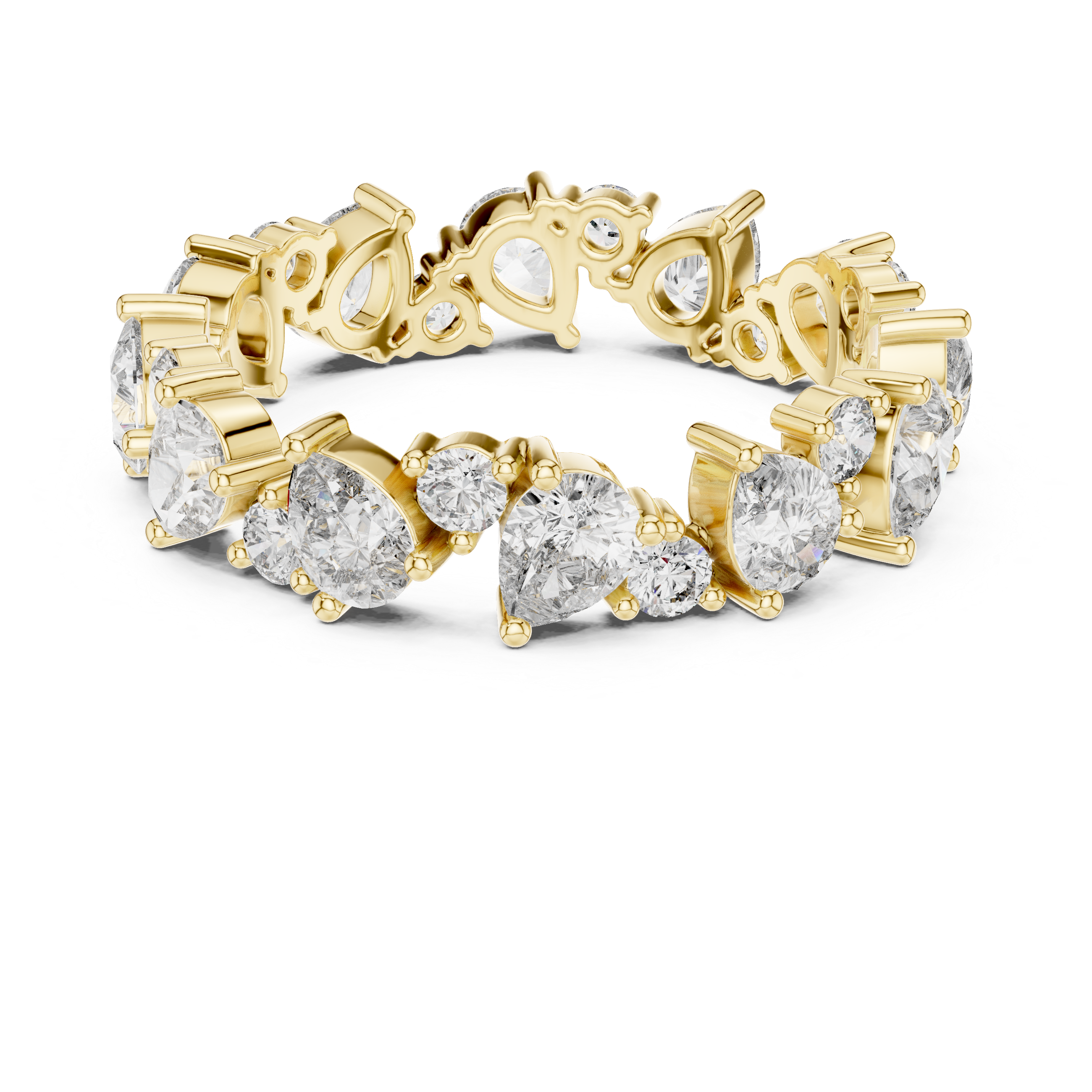 Pear Cut & Round Brilliant Moissanite VVS1 Eternity Band