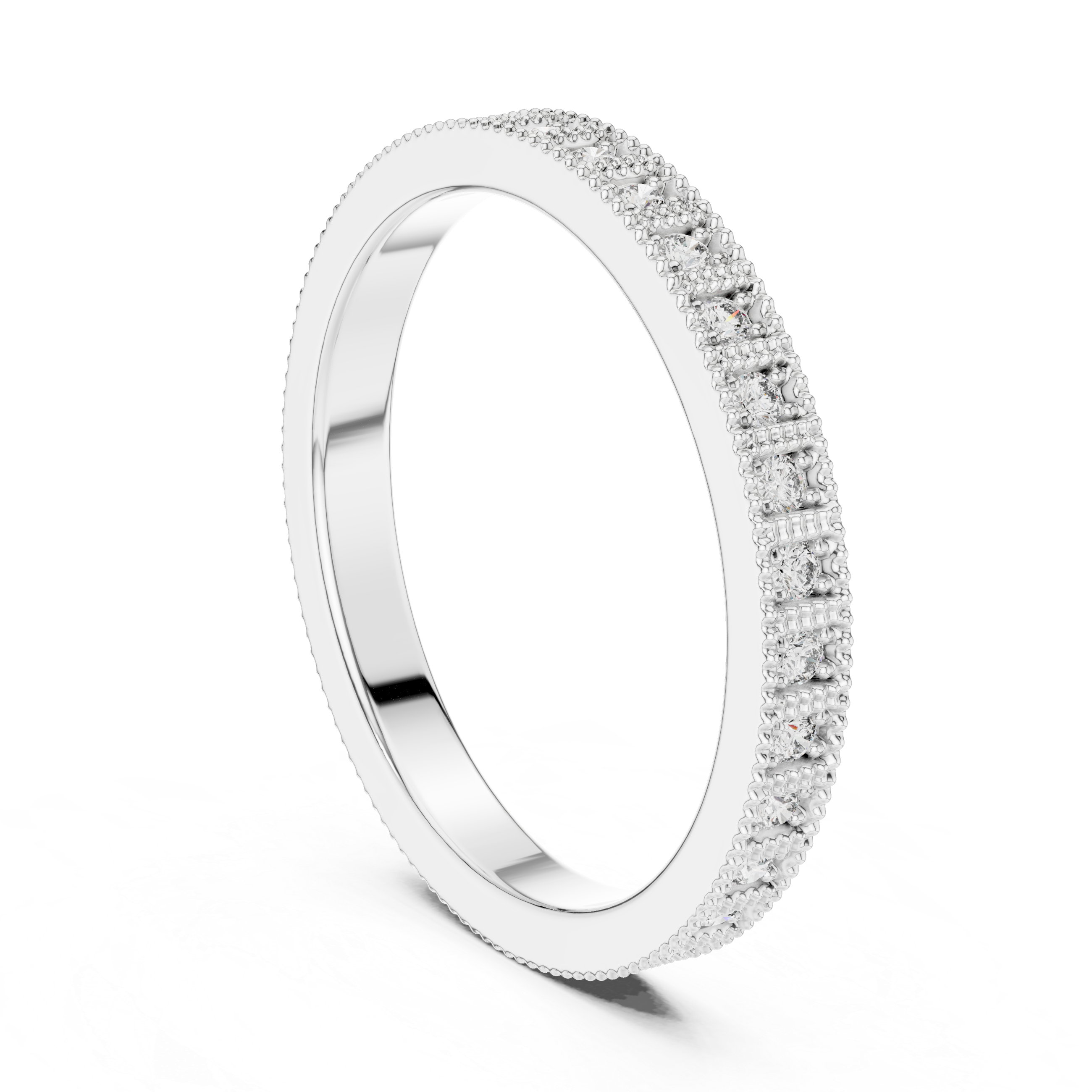Round Moissanite VVS1 Eternity Wedding Band