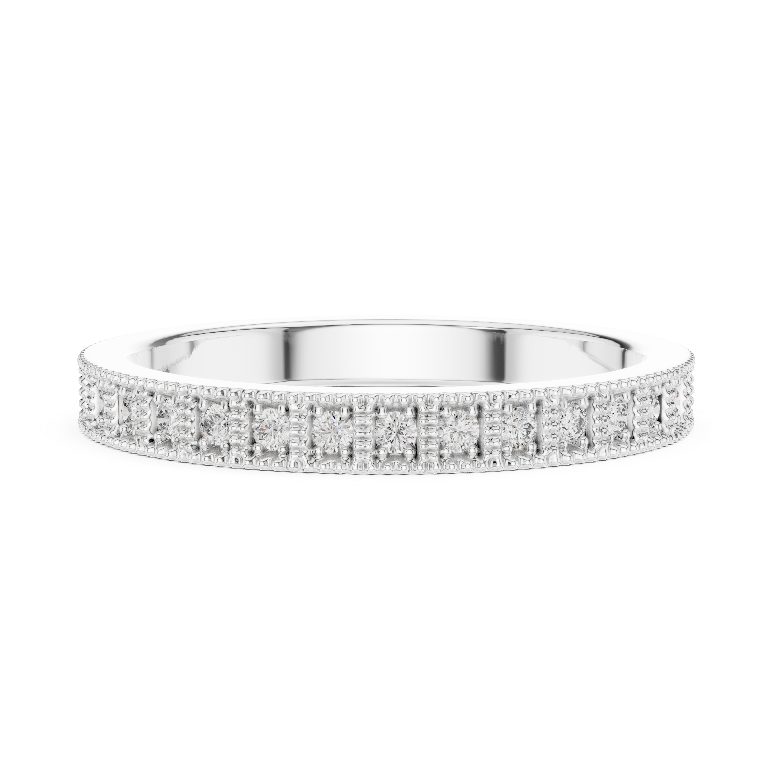 Round Moissanite VVS1 Eternity Wedding Band