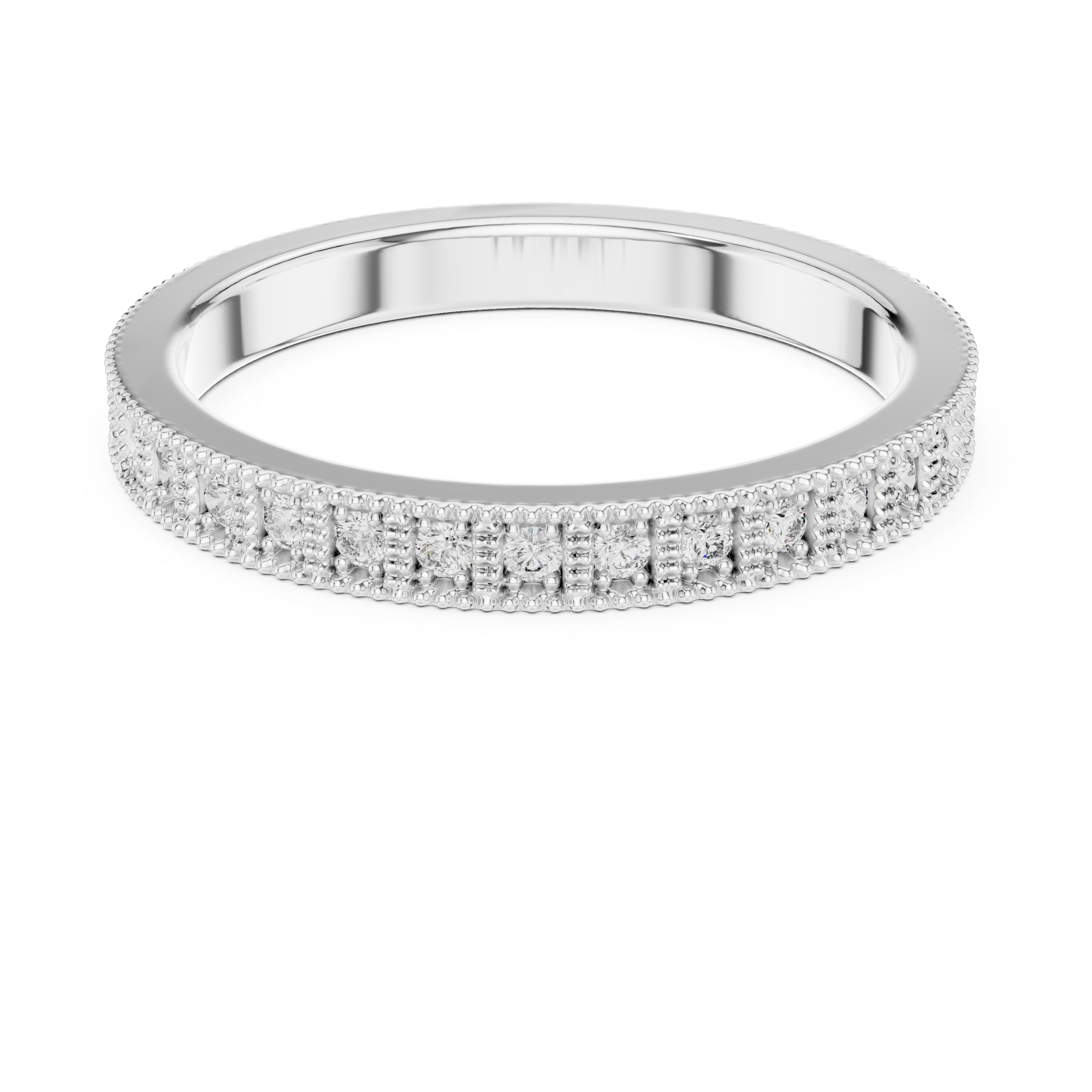 Round Moissanite VVS1 Eternity Wedding Band