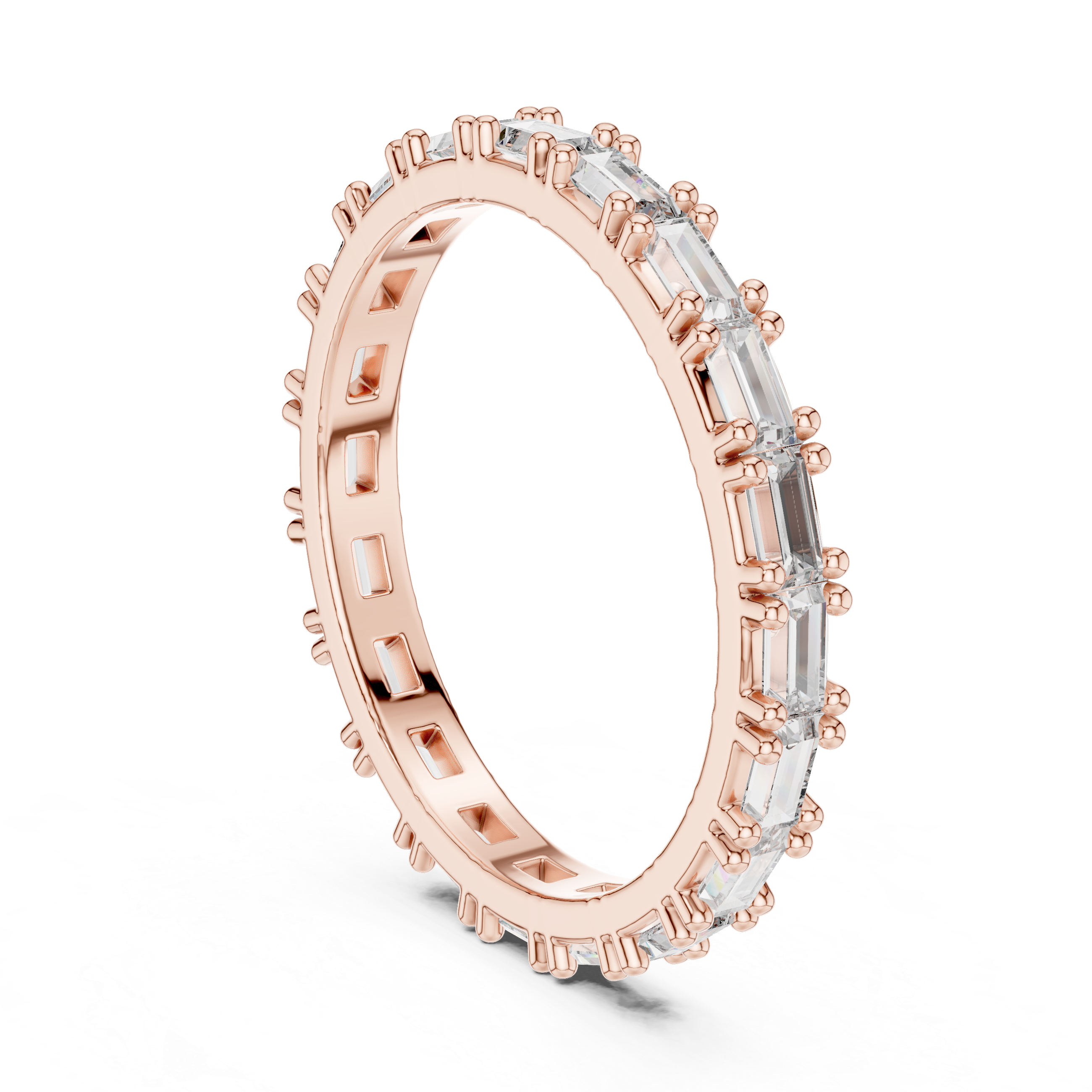 Emerald Cut Brilliant Moissanite VVS1 Eternity Band