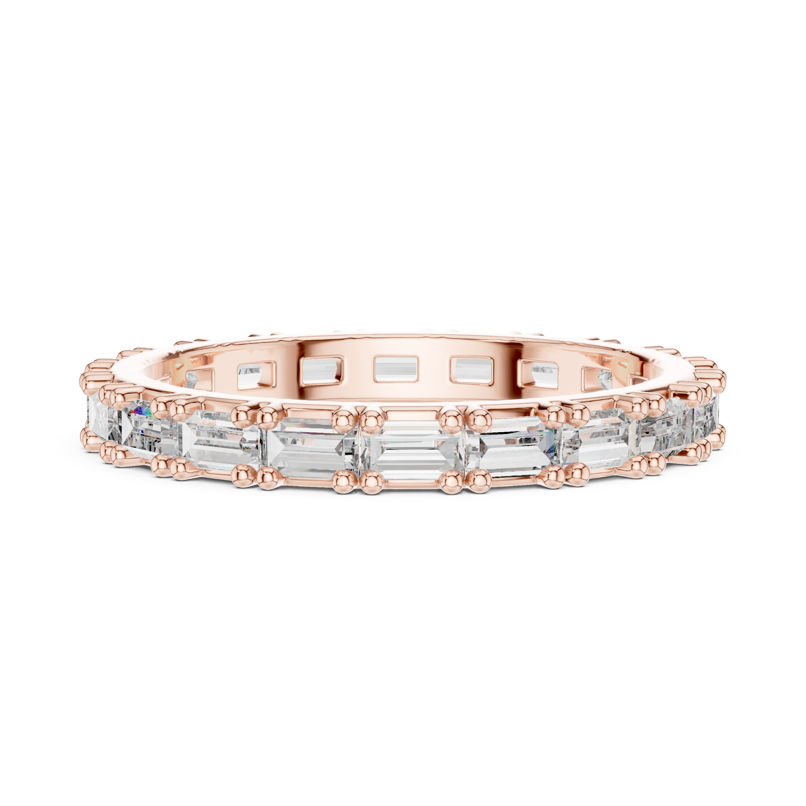 Emerald Cut Brilliant Moissanite VVS1 Eternity Band