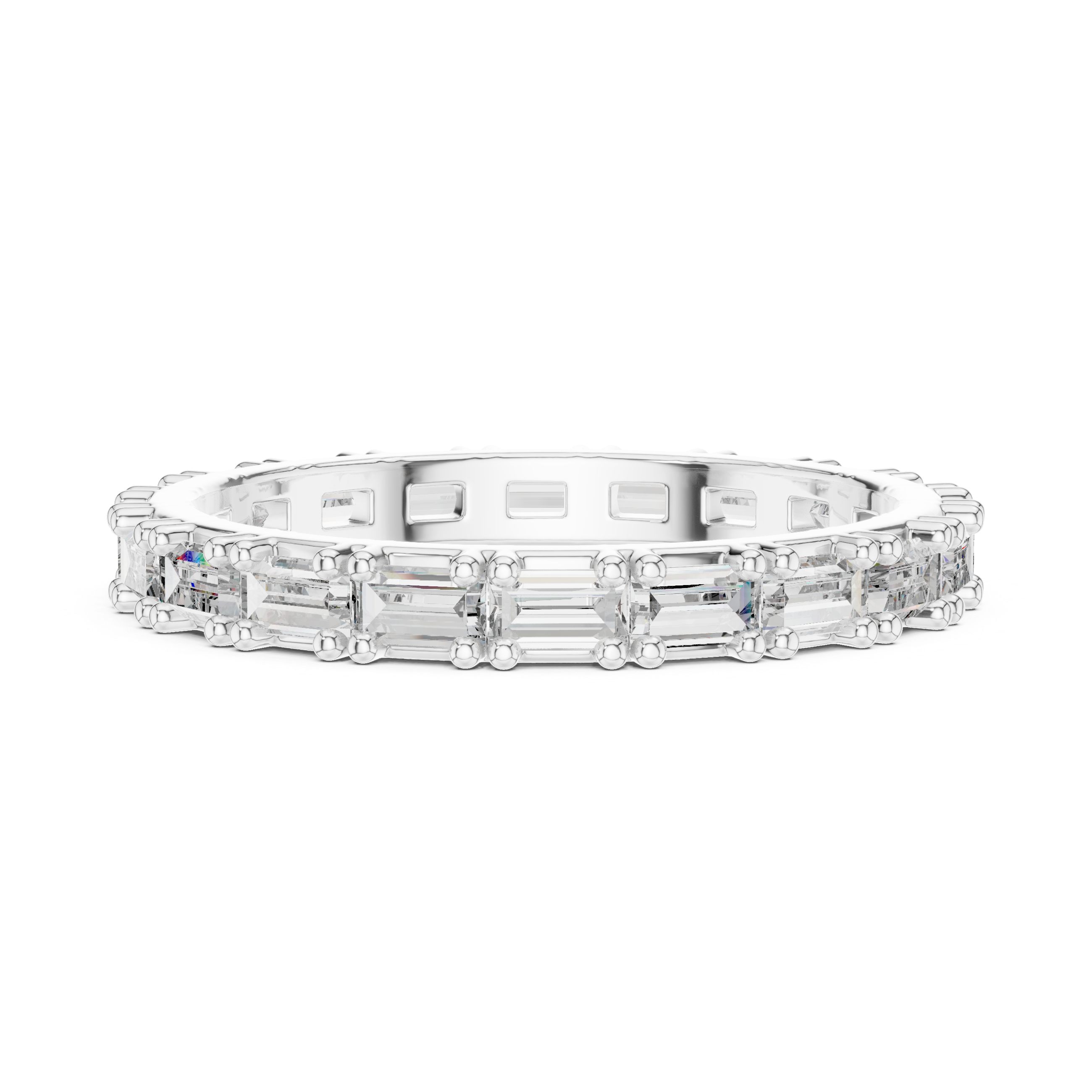 Emerald Cut Brilliant Moissanite VVS1 Eternity Band