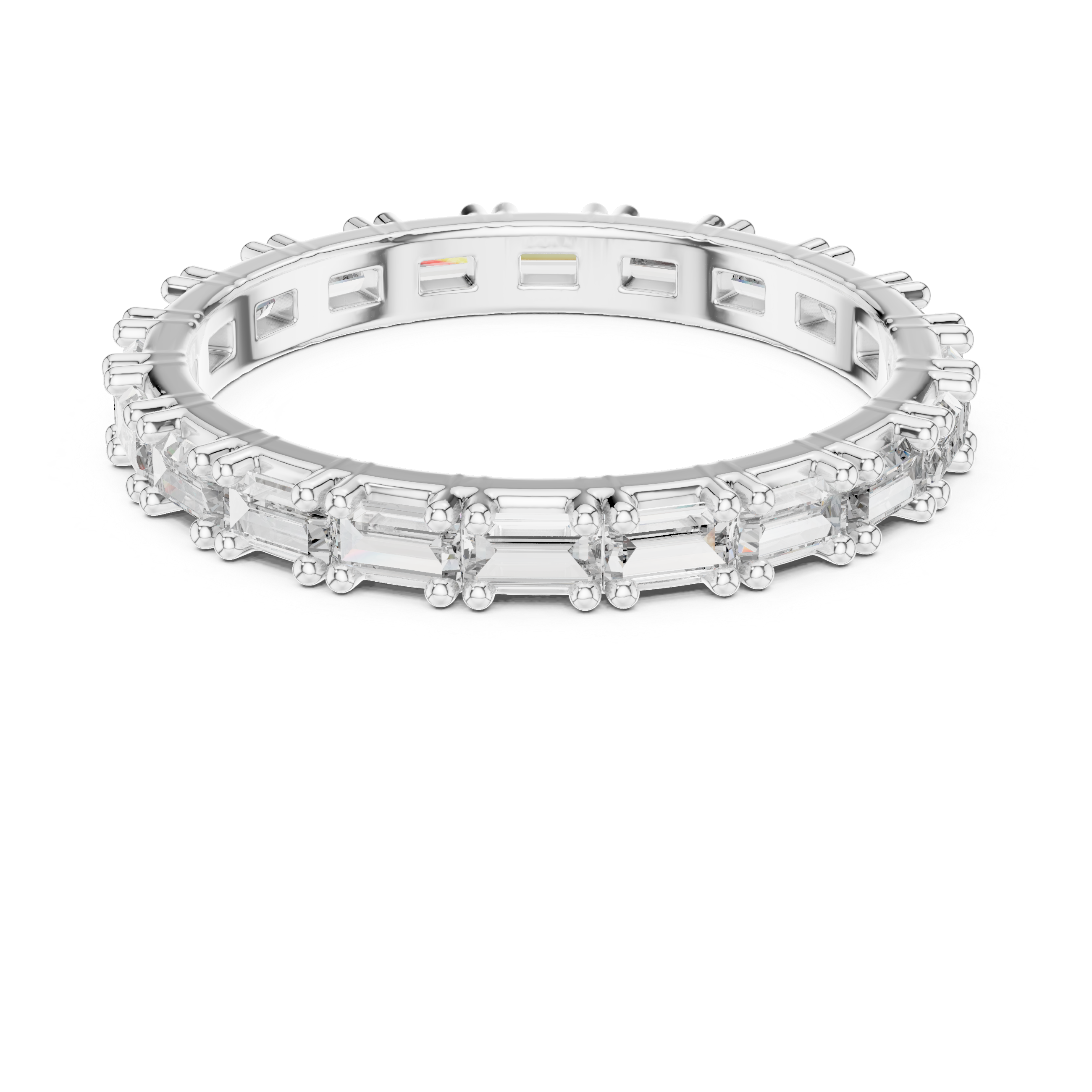 Emerald Cut Brilliant Moissanite VVS1 Eternity Band