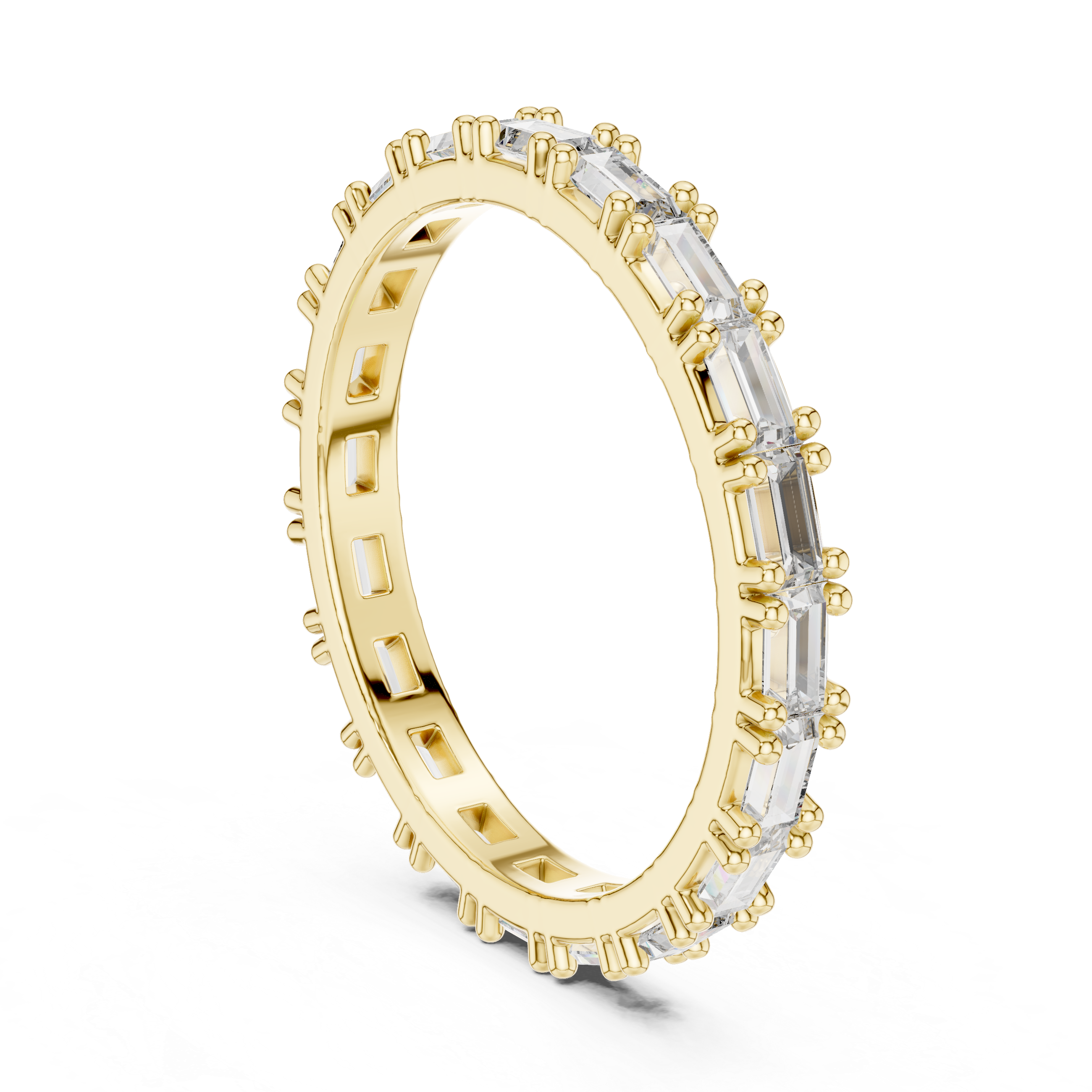 Emerald Cut Brilliant Moissanite VVS1 Eternity Band