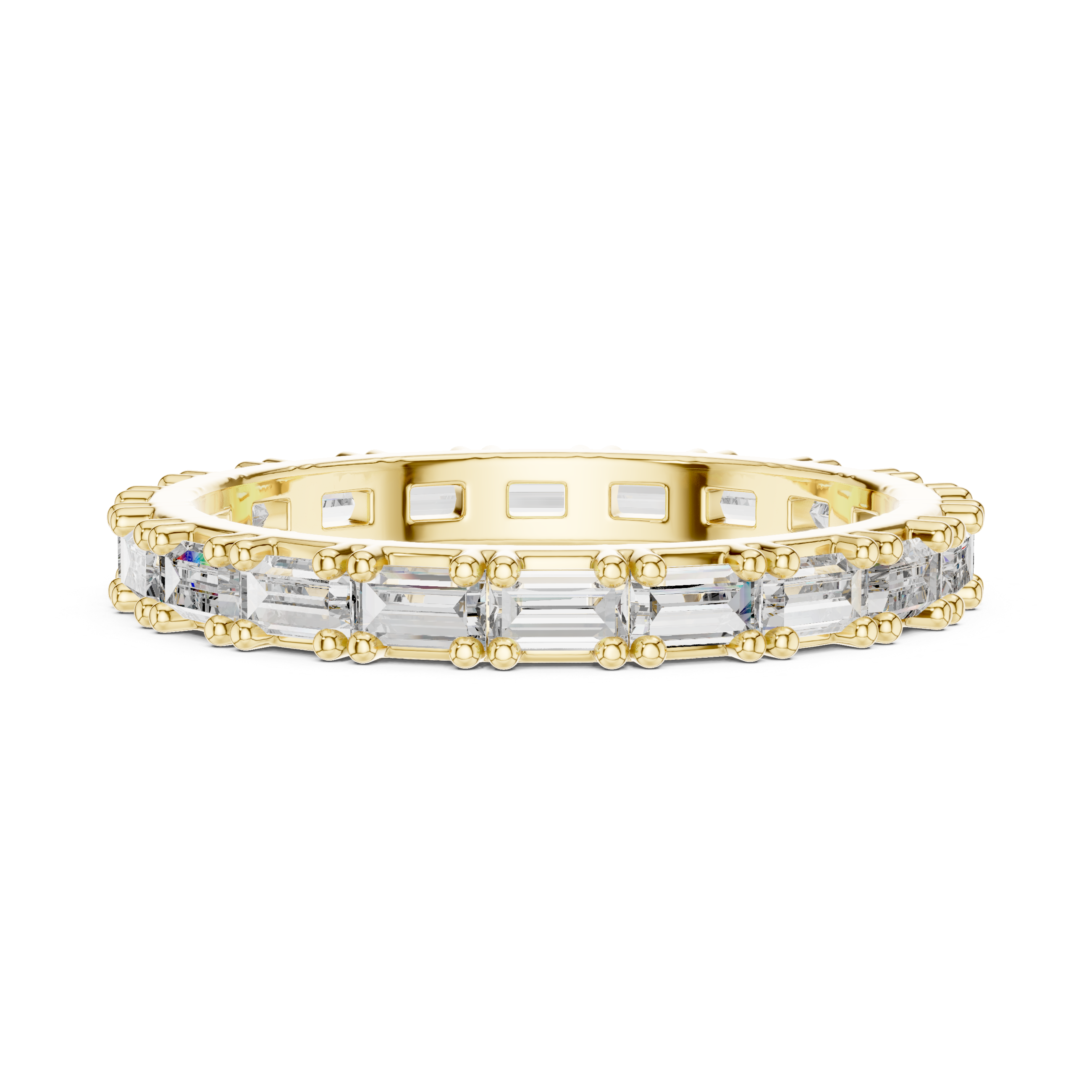 Emerald Cut Brilliant Moissanite VVS1 Eternity Band
