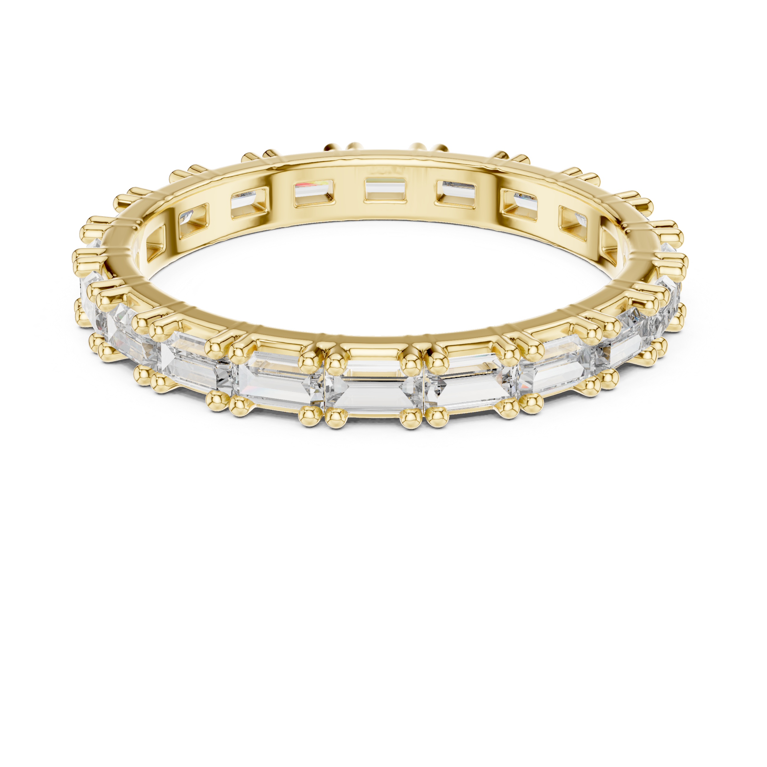 Emerald Cut Brilliant Moissanite VVS1 Eternity Band