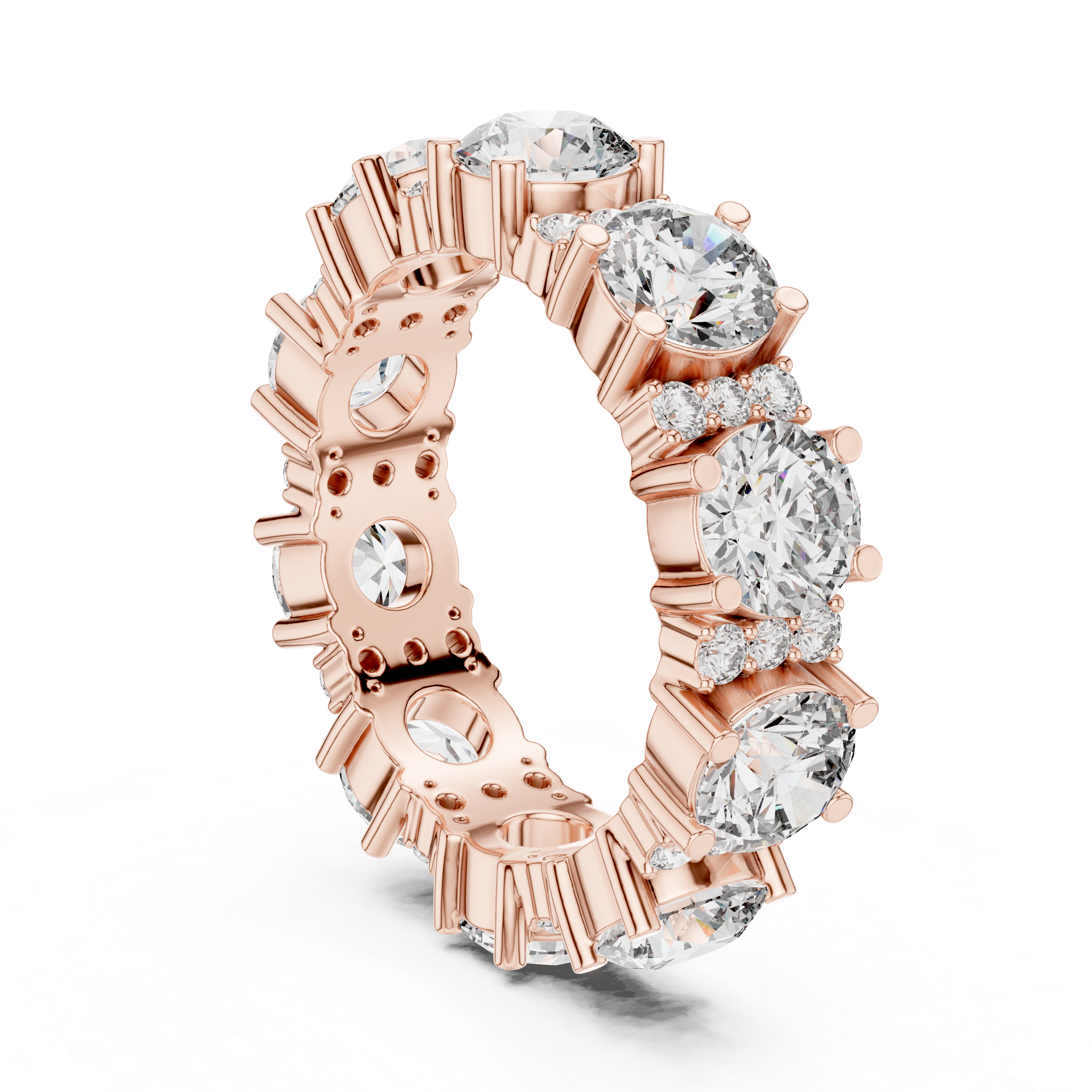 Round Cut Brilliant Moissanite VVS1 Eternity Band