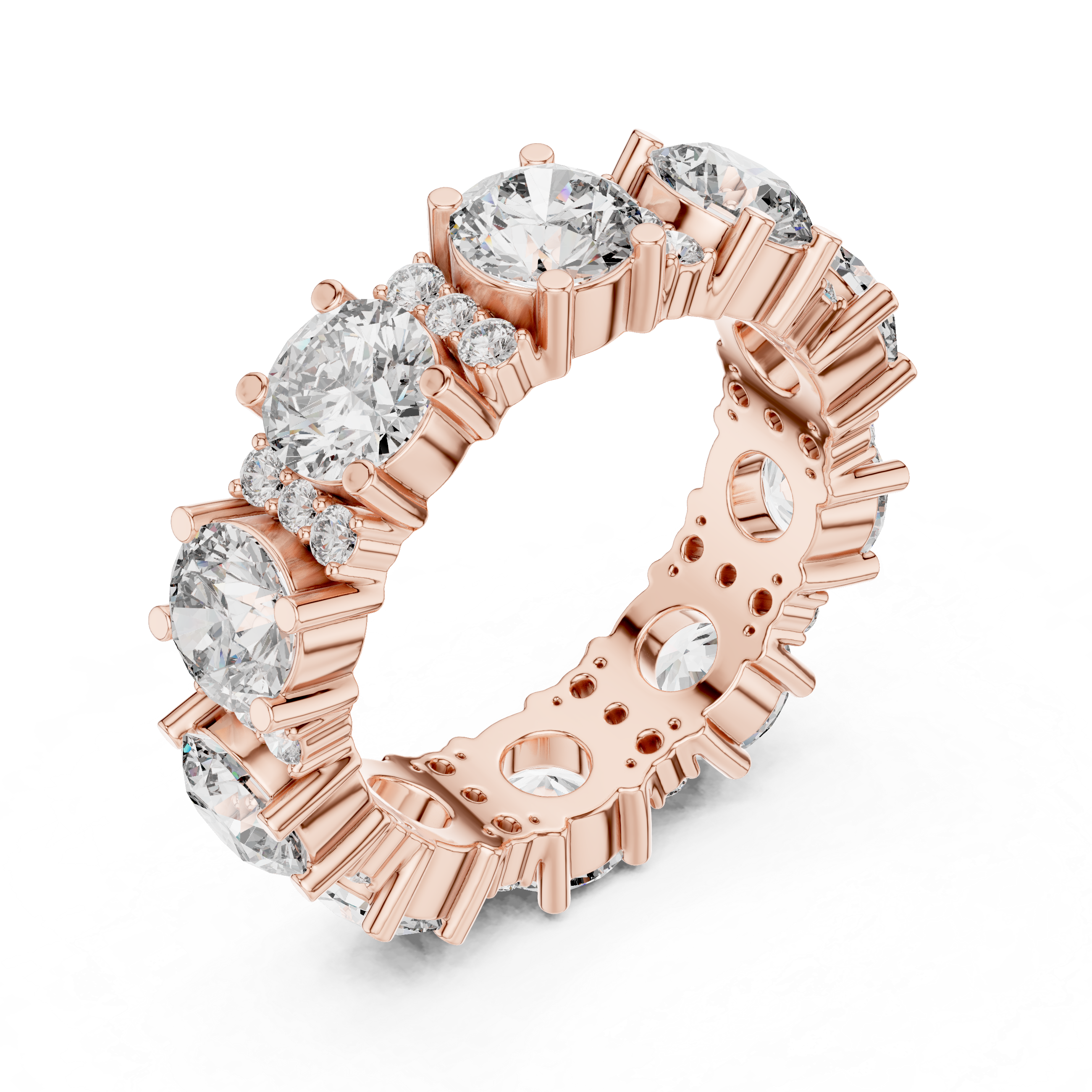 Round Cut Brilliant Moissanite VVS1 Eternity Band