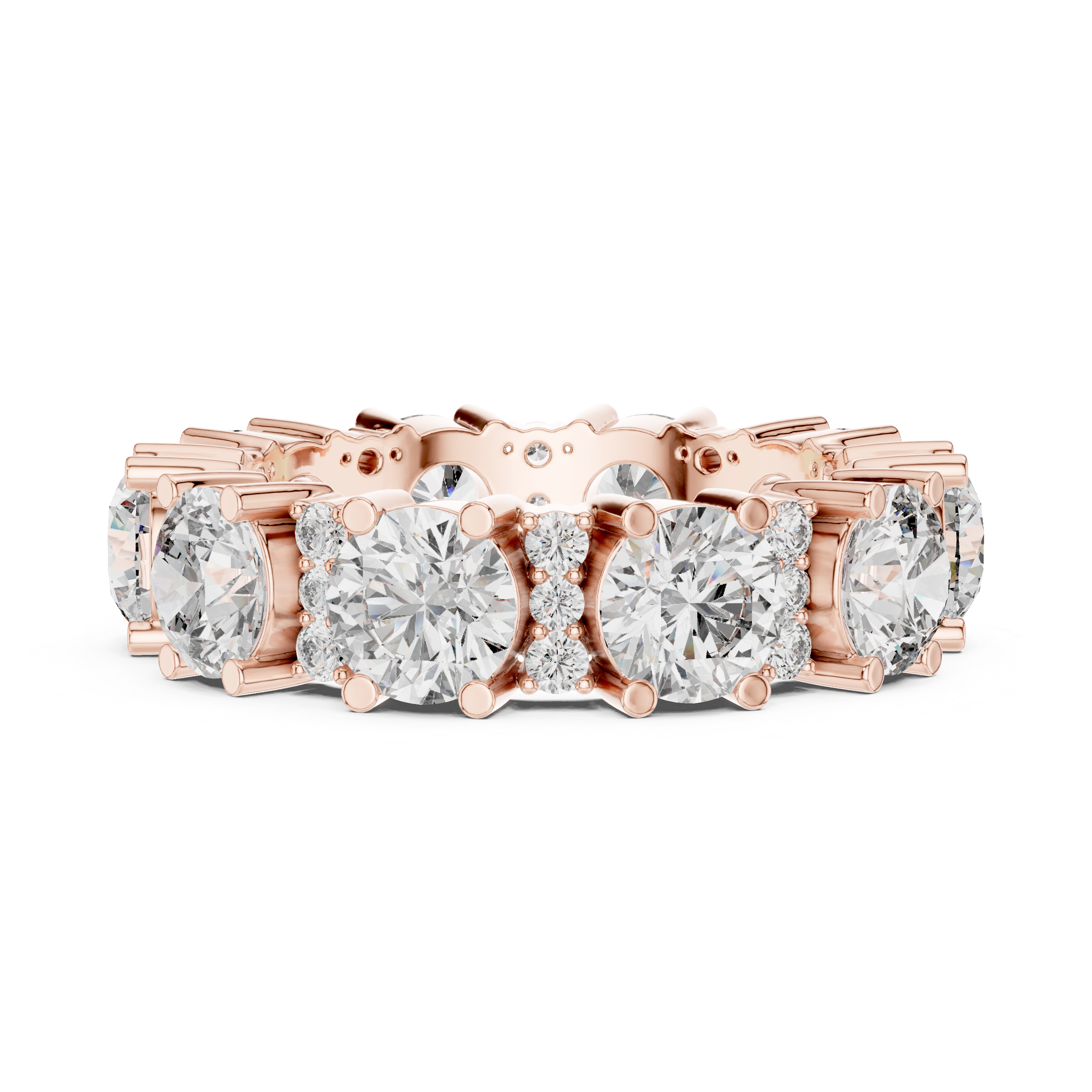 Round Cut Brilliant Moissanite VVS1 Eternity Band