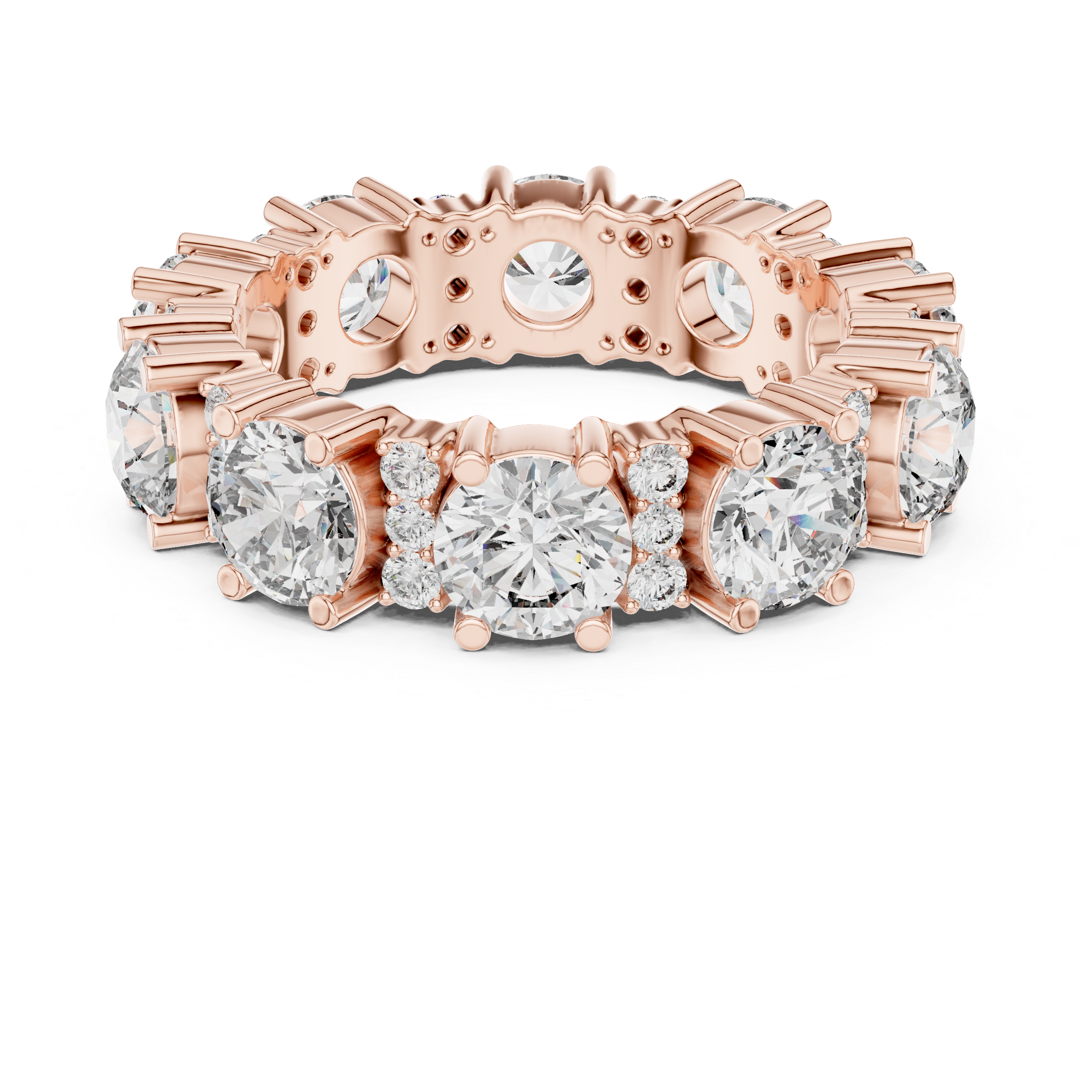 Round Cut Brilliant Moissanite VVS1 Eternity Band