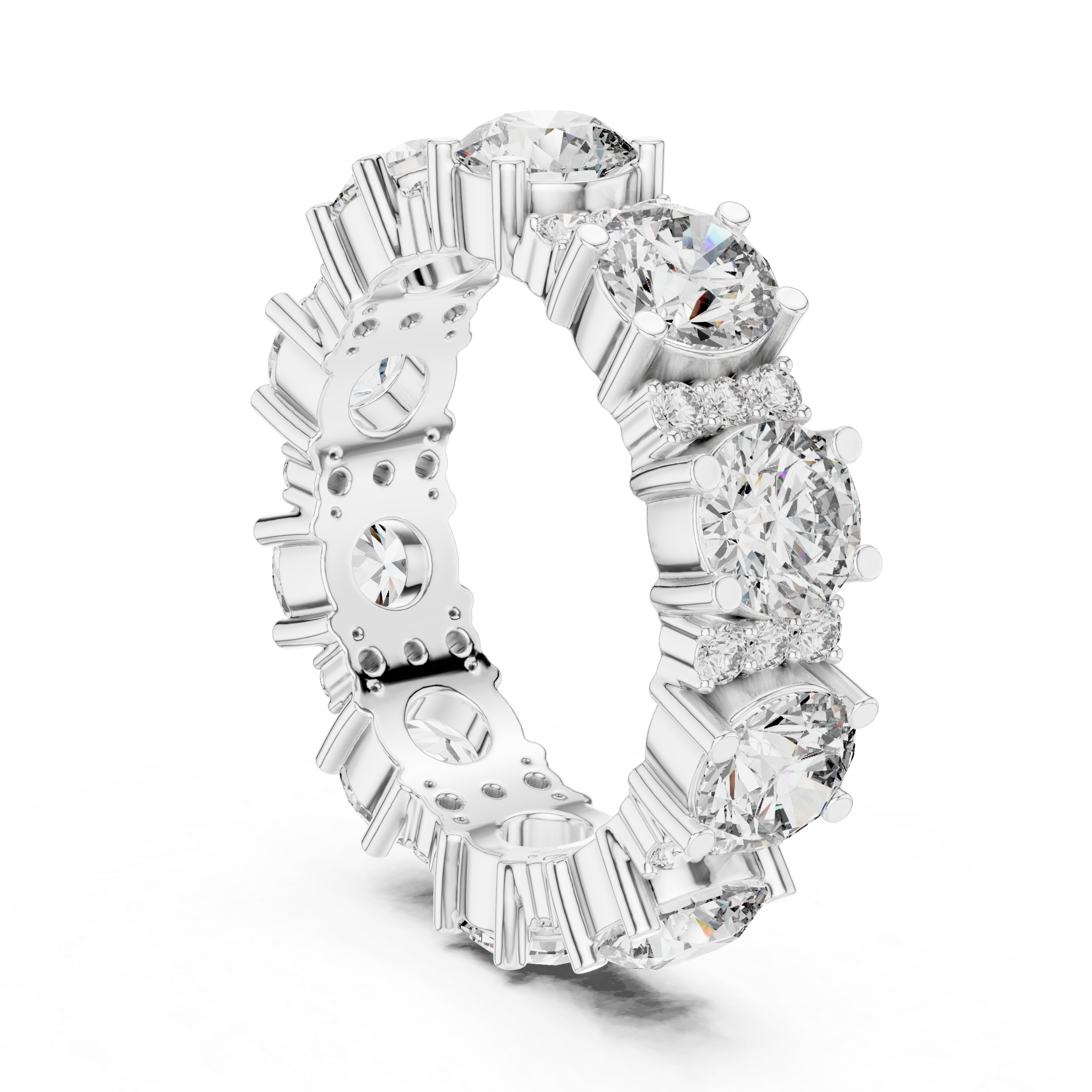 Round Cut Brilliant Moissanite VVS1 Eternity Band