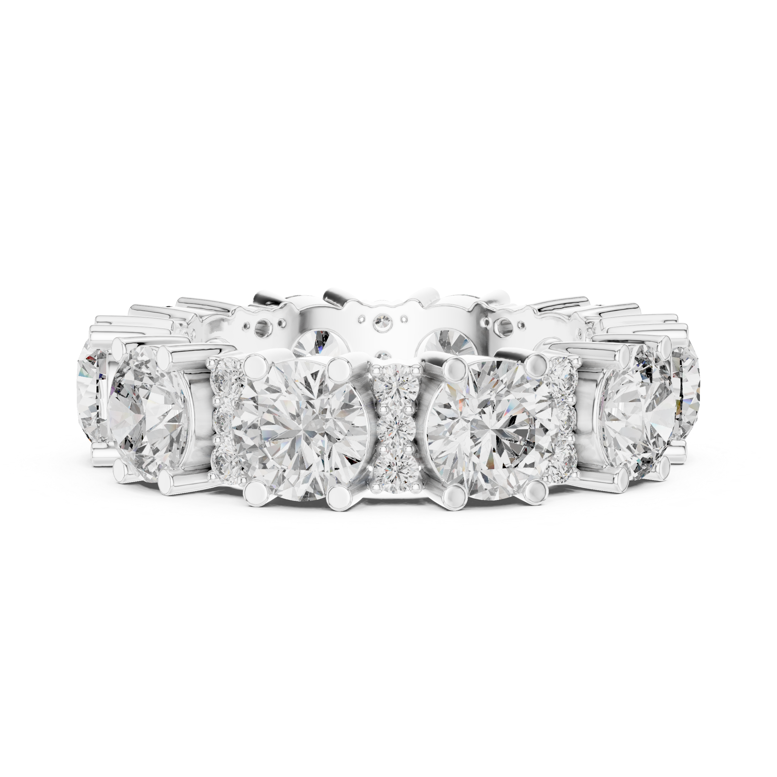 Round Cut Brilliant Moissanite VVS1 Eternity Band