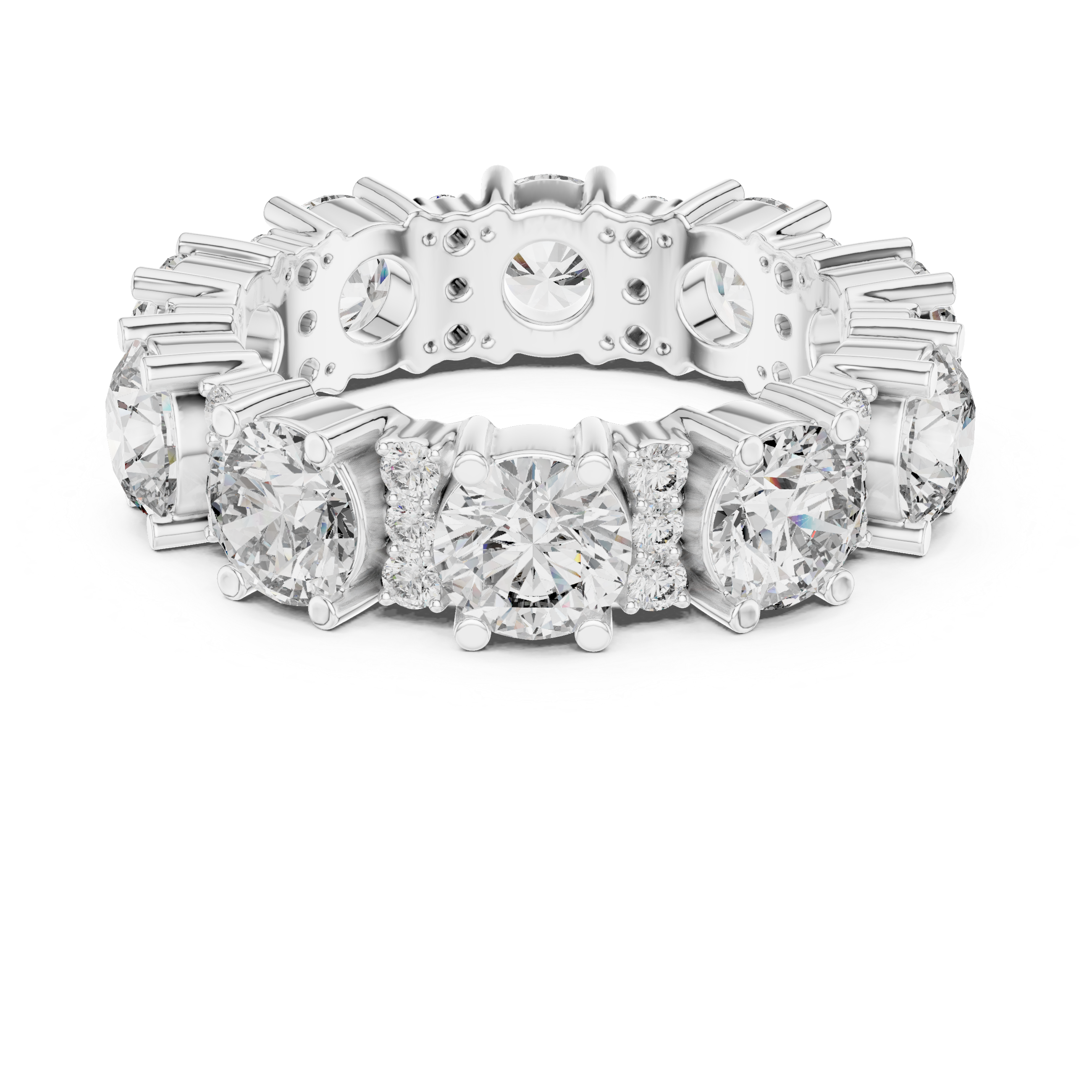 Round Cut Brilliant Moissanite VVS1 Eternity Band