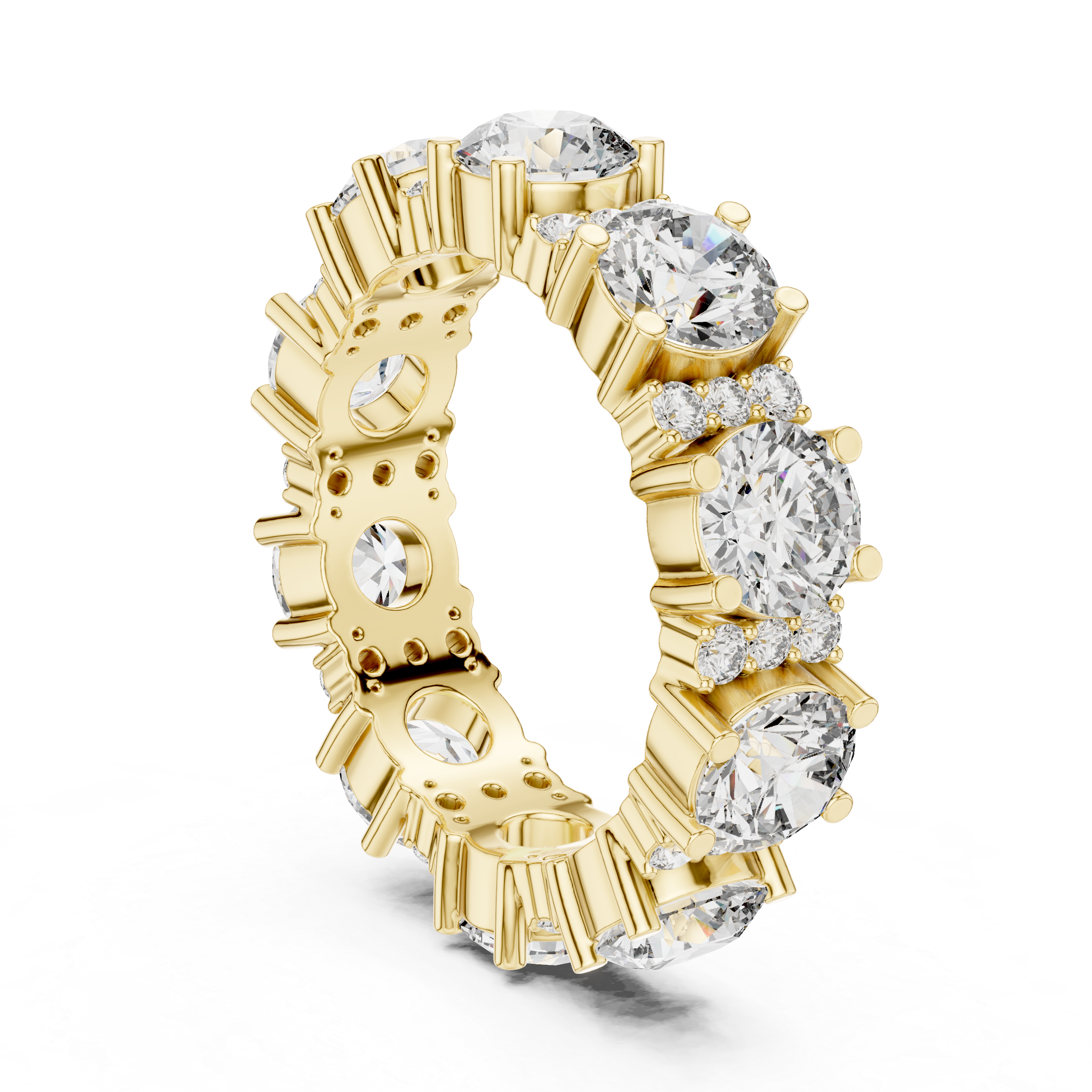 Round Cut Brilliant Moissanite VVS1 Eternity Band