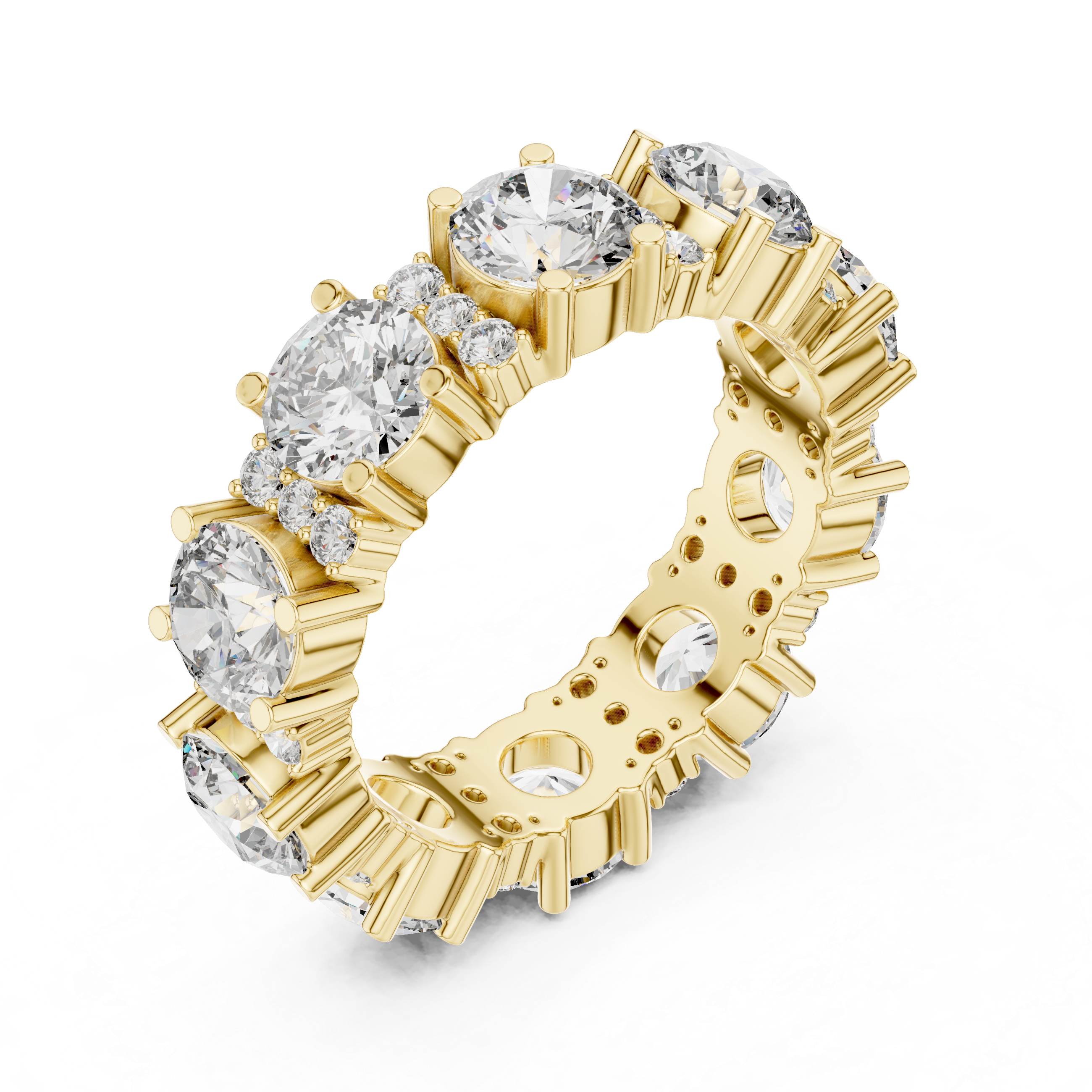Round Cut Brilliant Moissanite VVS1 Eternity Band