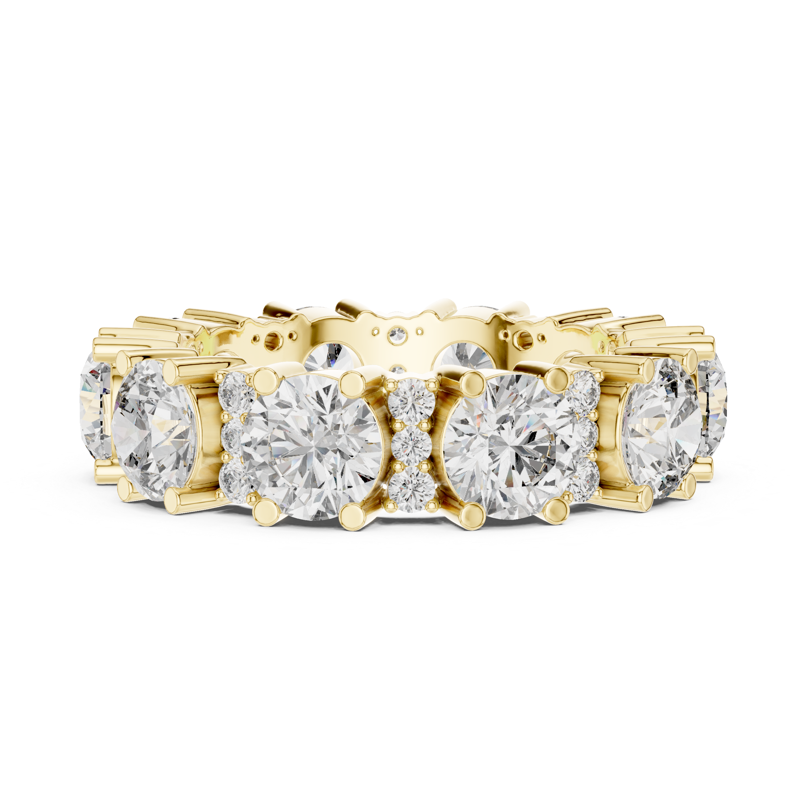 Round Cut Brilliant Moissanite VVS1 Eternity Band