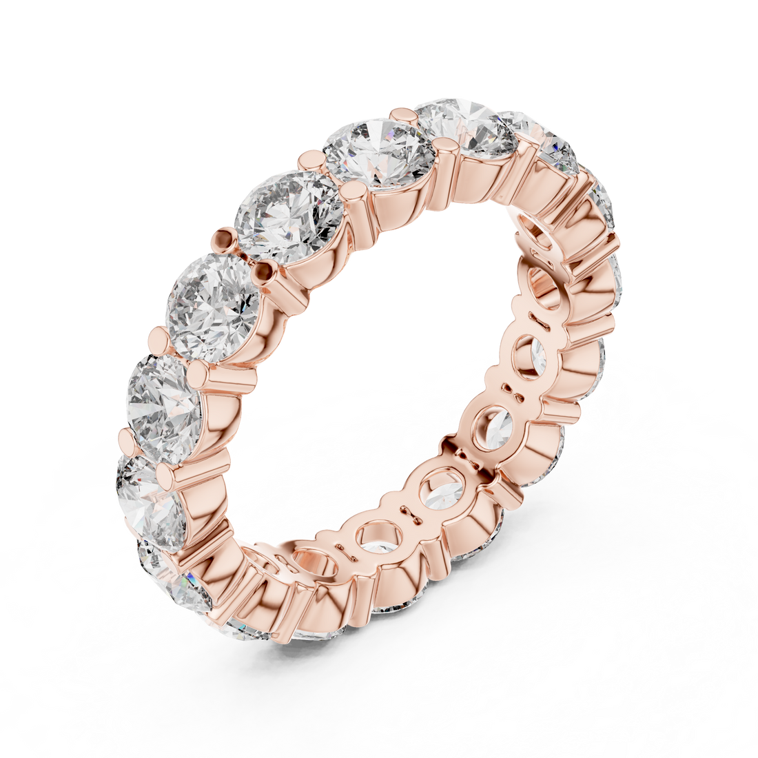 Round Cut Brilliant Moissanite VVS1 Eternity Band