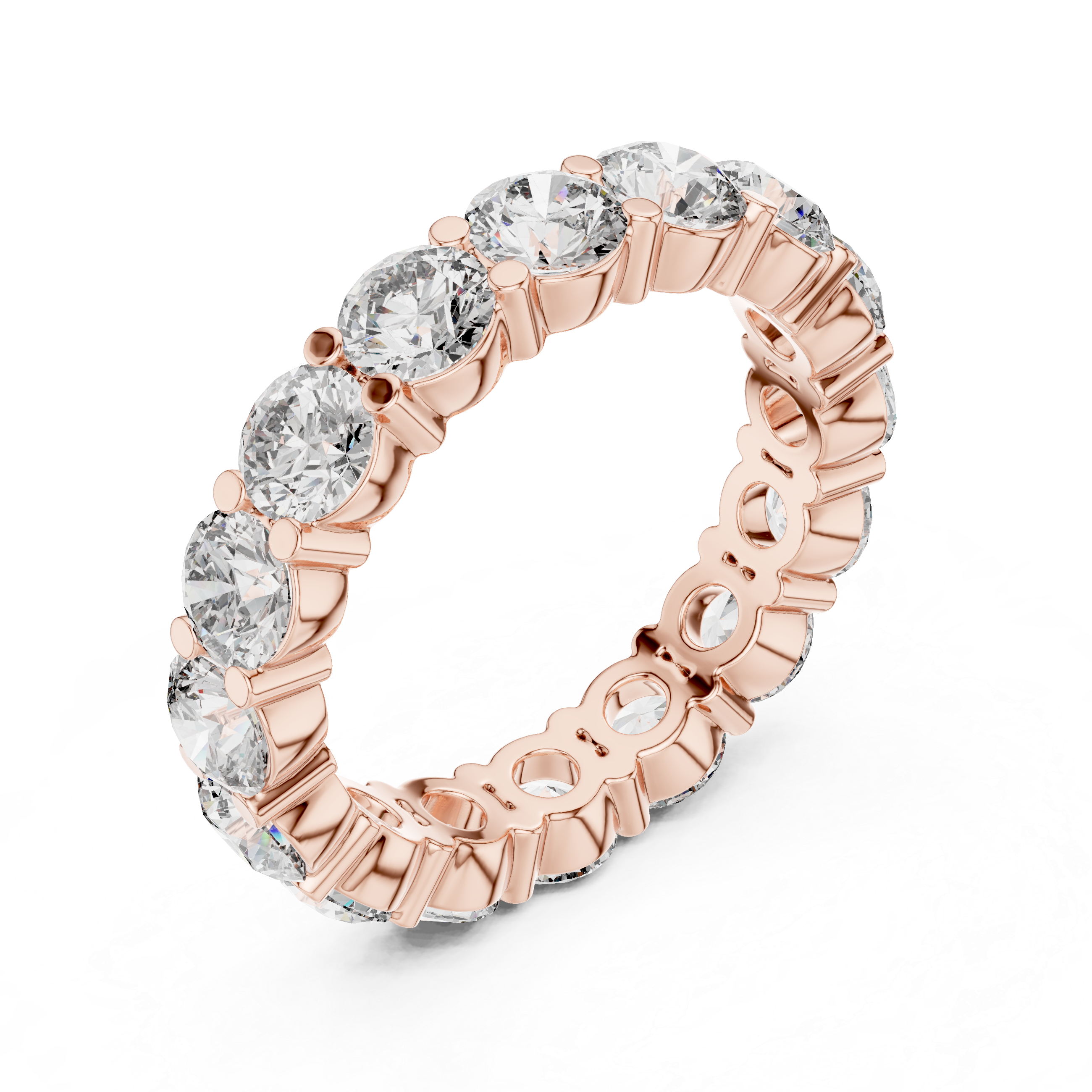 Round Cut Brilliant Moissanite VVS1 Eternity Band