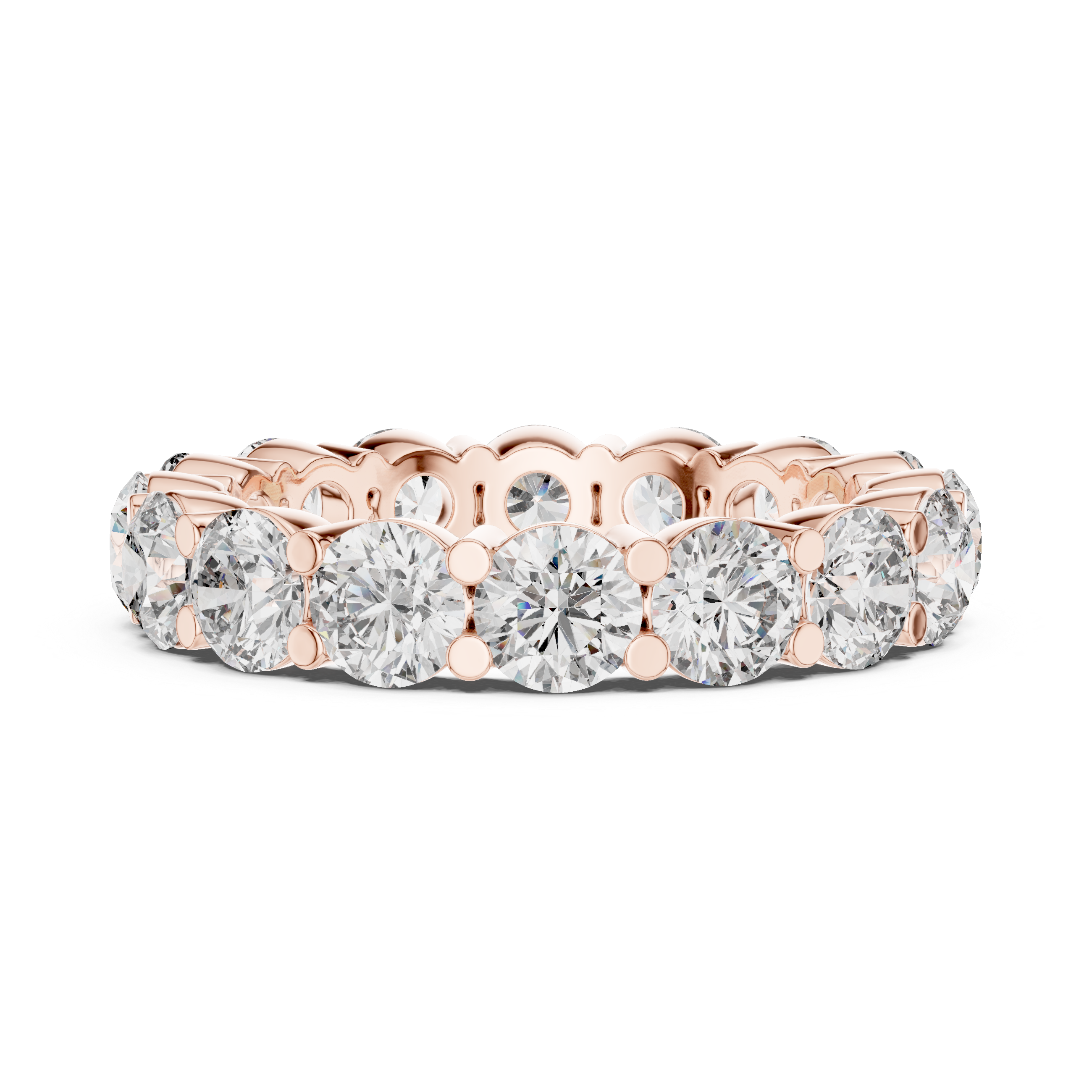 Round Cut Brilliant Moissanite VVS1 Eternity Band